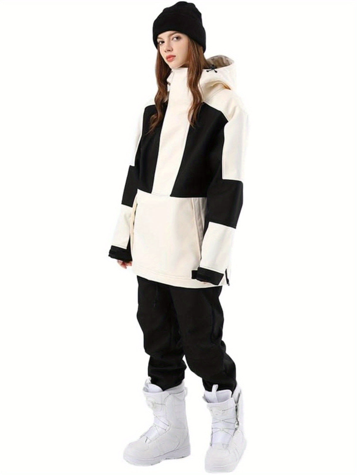 Women's Ski Suit Outdoor Winter Sports Snowboarding Jacket and Pants Thermal Insulation Fashion Two-piece Ski Suit with Pockets, Skiing Outfit, Cold Weather Clothing, Sporty Design, Modern Snowboard Suit, Insulated Material,