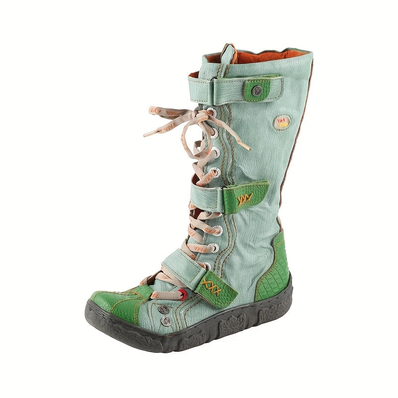 [Y2K Hottie Style Boots] TMA EYES Y2K Hottie Style Women's Mid Top Boots | Fashionable, Simple, Lightweight, Non-Velvet, Spring Summer