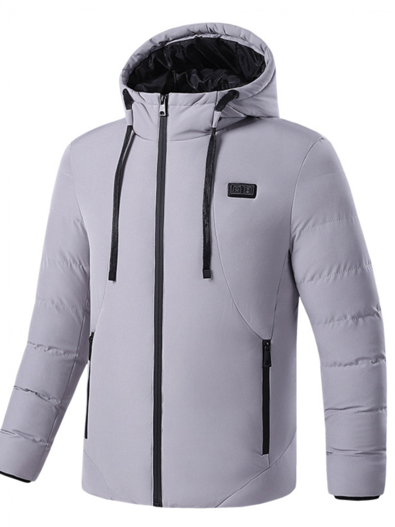 SCACTO Smart Jacket with USB Charging - Thermal Insulated Winter Coat, Full-Zip Hooded Design, USB-Powered System, Zippered Pockets