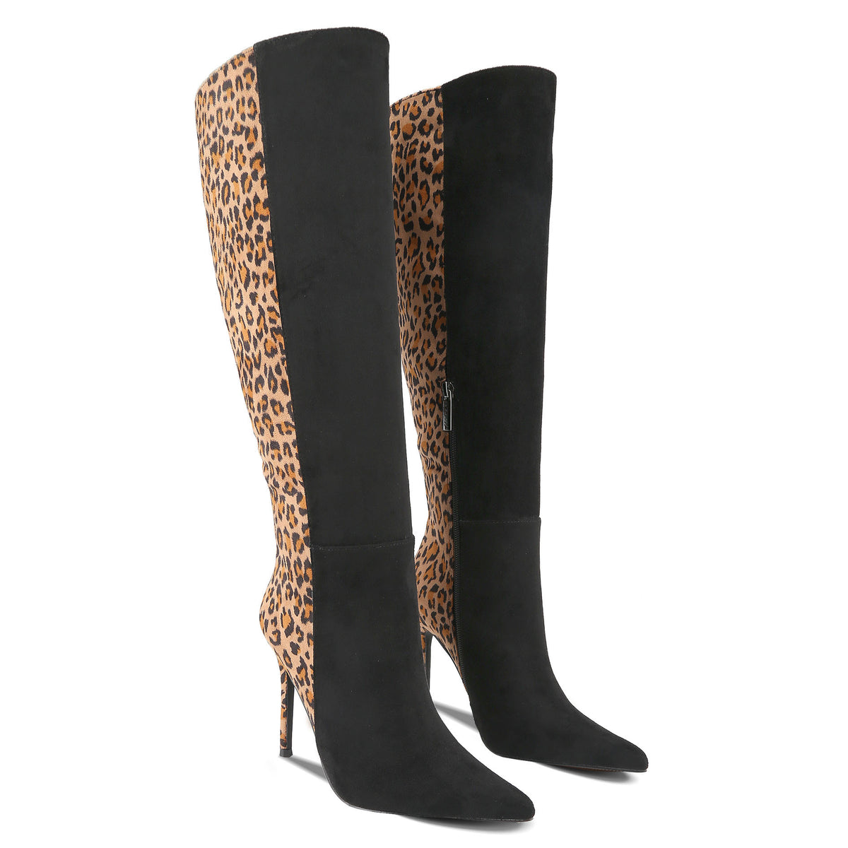 Women's Exotic Stiletto Boots - Striking Animal Print Design & Tall Boot Silhouette & Comfortable Supportive Sole for Fashion Events/Evening Wear/Parties