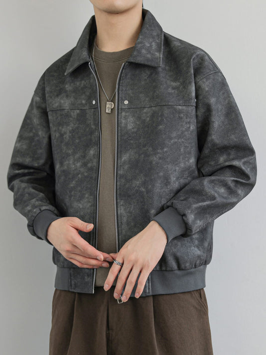 Men's & Women's Japanese Vintage Couple's Matching Jacket - Long Zipper Front Coat with Pockets, Loose Oversized Fit Casual Outerwear (Solid Color Unisex for daily Wear)