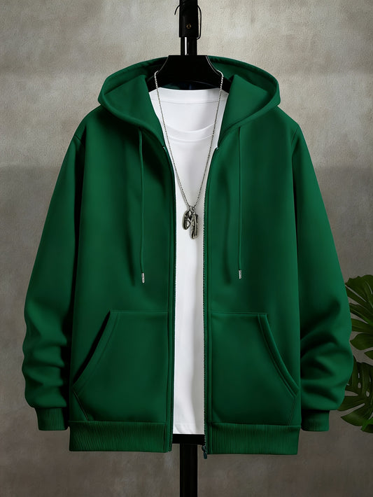 6pcs Set of Multi-color Fashionable Men'S Zipper Open Collar Hooded Sweatshirt | Casual, Warm, Long Sleeve, Loose Fit with Zipper Design