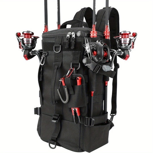 Fishing Bag Sling Tackle Storage Backpack Dark Green Fishing Gear Bag Outdoor Lightweight Sports Backpack Multi Functional Plug In Rod Luya Bag Large Capacity Backpack