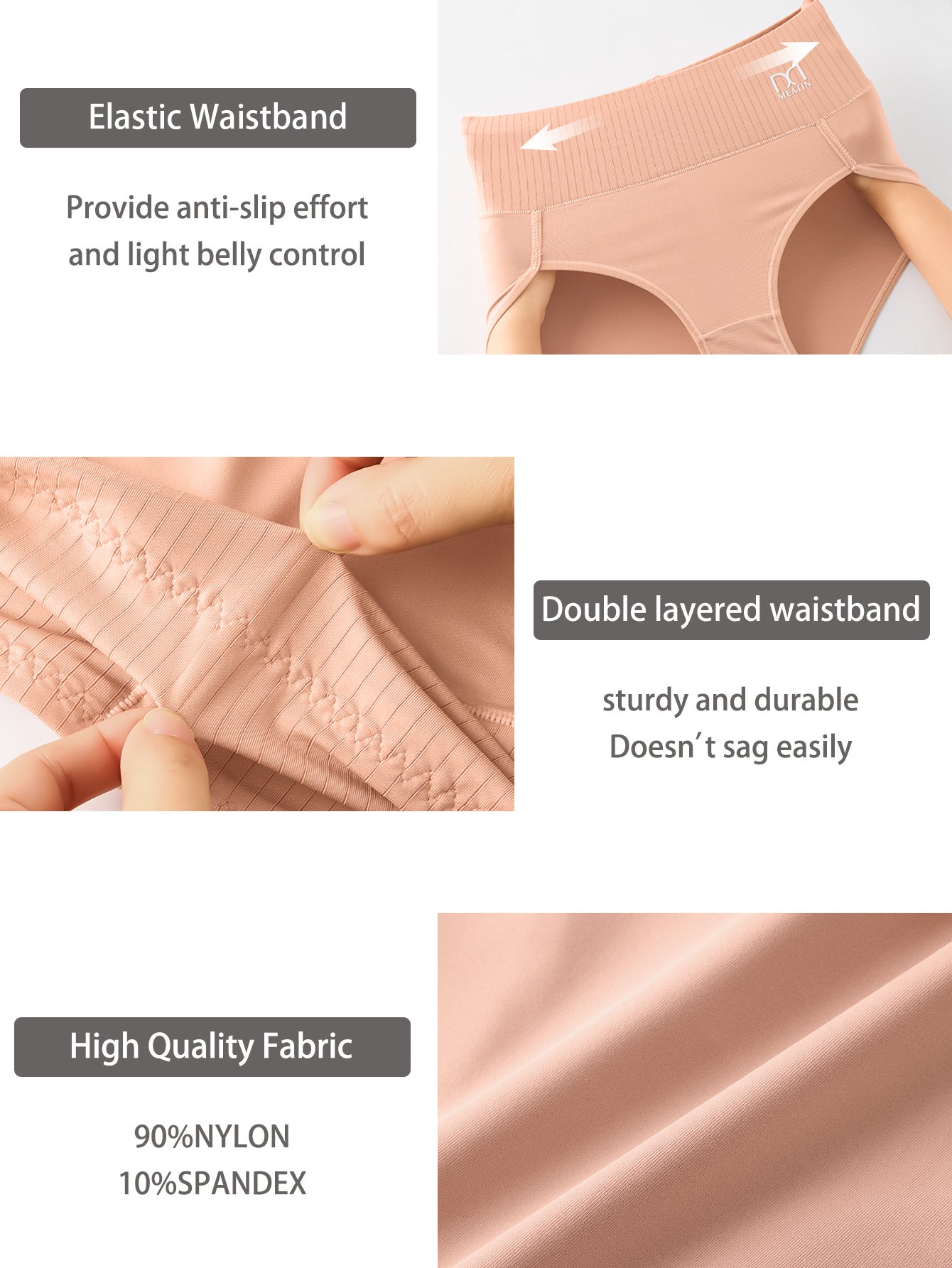 4pcs Women's Underwear Set - Tummy Control & Butt Lifting Briefs with Breathable Lace Trim, Soft & Elastic Medium Stretch, Non-Compression Mid-Rise Elegant Solid Color Daily Comfort Briefs (Black, Light Pink, Mint Green, Dark