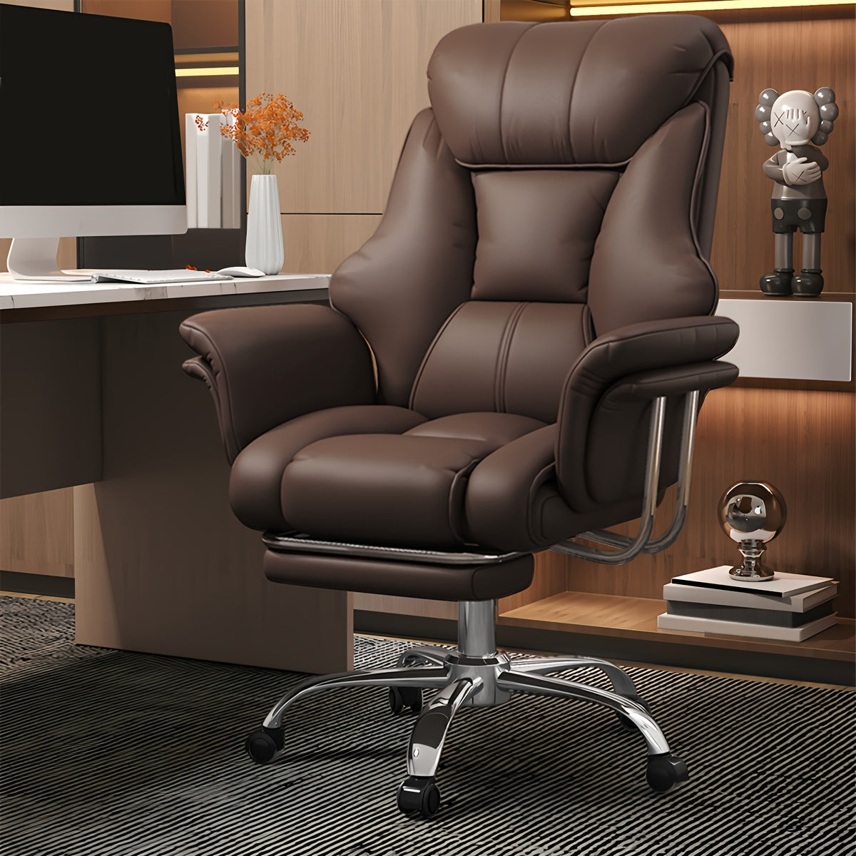 Big And Tall Office Chair 400lbs Wide Seat, High Back Executive Office Chair with Foot Rest, Ergonomic Chairs Lumbar Support