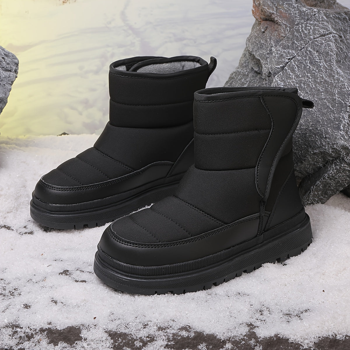Winter New Arrival Boys and Girls Snow Boots, Thickened Warm Shoes, Medium and Large Kids Thickened -Lined Boots, High-Top Boots for Boys and Girls