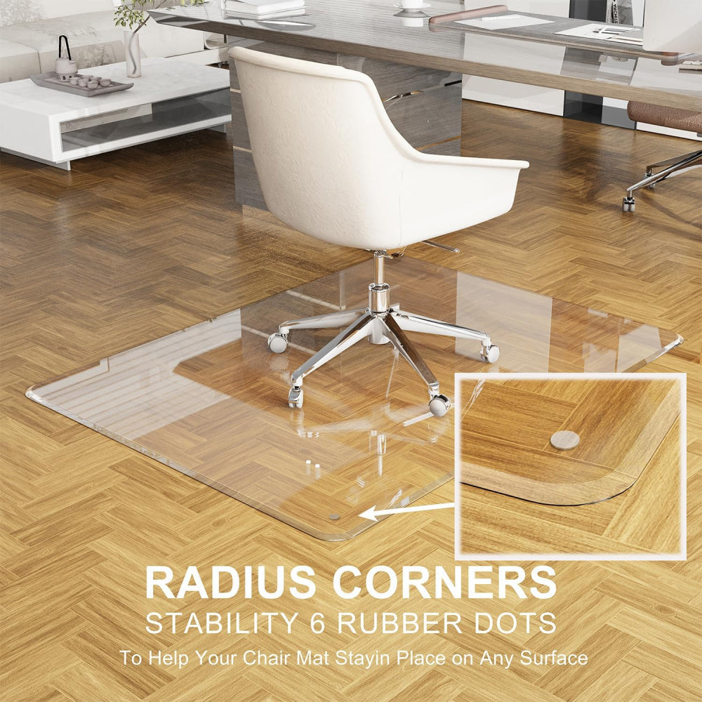 2026 Newly Upgraded Office Chair Mat | PVC Floor Protector, Non-Marking, Suitable for Wooden and Multi-Surface Hard Floors in Living Rooms, Offices, and Studies