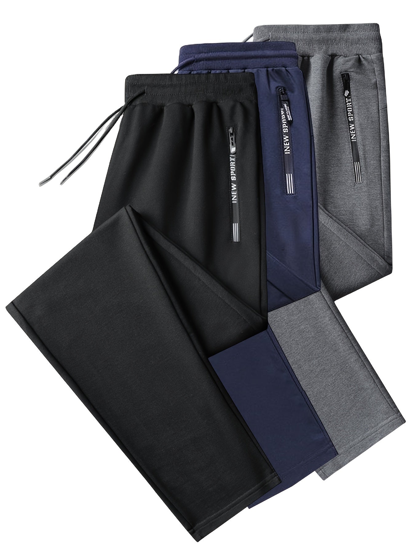 3pcs Women's Autumn/Winter Athletic Pants • Casual Joggers with Elastic Waist • Fashionable Breathable Straight-Leg Home Pants