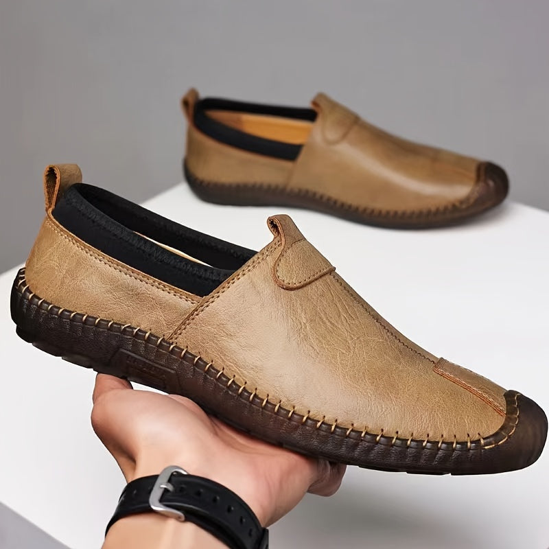 [Comfortable Slip-on Shoes] Breathable Comfortable Men's Slip-on Shoes - Hand-stitched Wear-resistant All-match Driving Shoes