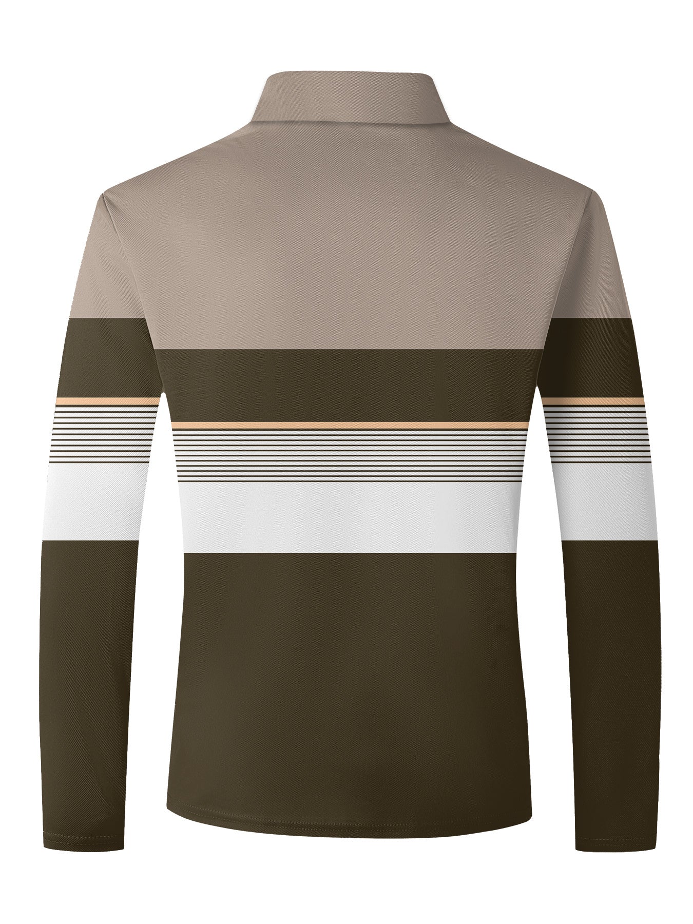 3pcs set • Men's long-sleeved shirt with 3D printed casual golf shirt • Striped design and English logo pattern • Sporty style • Men's long-sleeved shirt