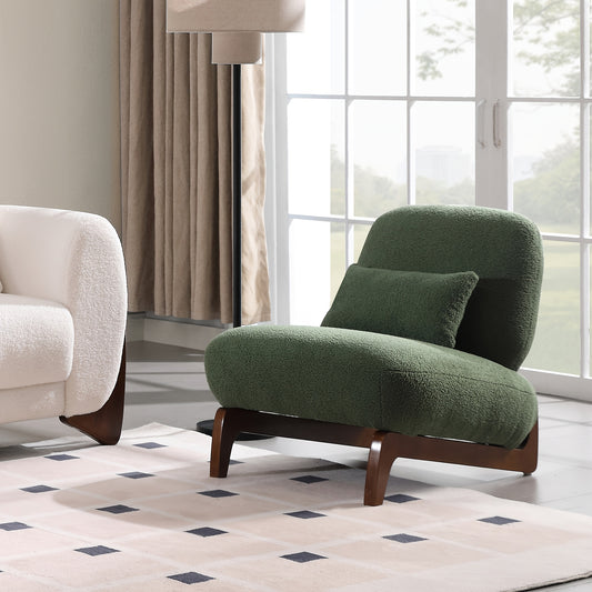 Morden Fort Cloud Couch Set - 2pcs Modern Sofa with Crescent Legs, Ultra-Comfortable Boucle Fabric, Skin-Friendly Upholstery, Includes 3-Seater & Tilt Back Chair, Perfect for Living Room Decor, Off White