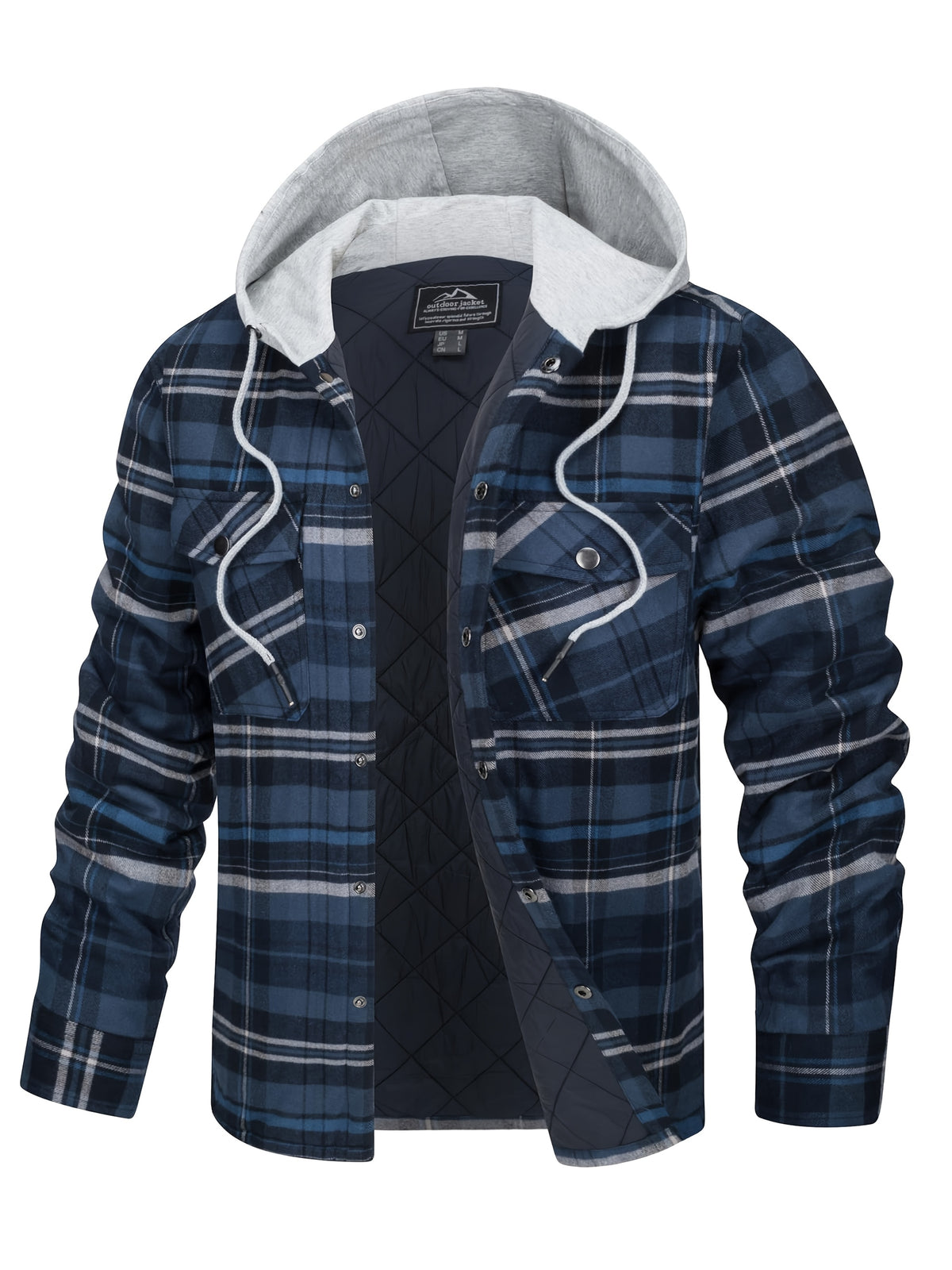 Men'S Winter Flannel Plaid Jacket Fleece Lining Long Sleeve Jacket Thermal Thick Jacket Fashion Stripe Pattern Classic Jacket, Fabric Warm And Soft, Comfortable To Wear Winter Jacket Perfect For Casual Wear College Travel Par
