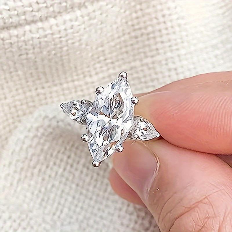 1 piece S925 sterling silver Sansan II III 3-carat moissanite women's ring engagement ring wedding ring girlfriend girl jewelry gift