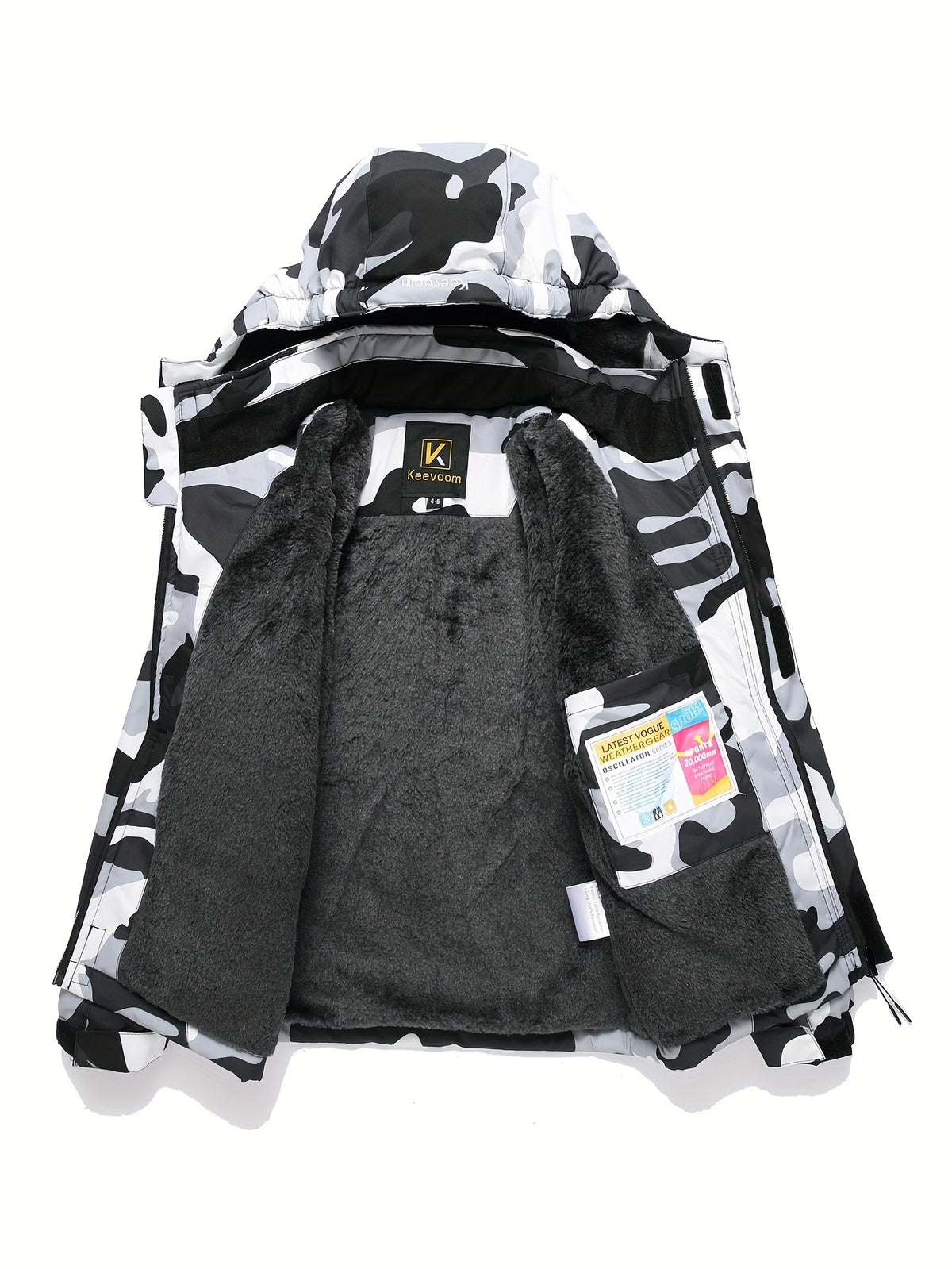 Keevoom Boys Winter Coat Ski Jacket Windproof Kids Snowboard Warm Snow Coat High Quality Outdoor Hooded Ski Coats