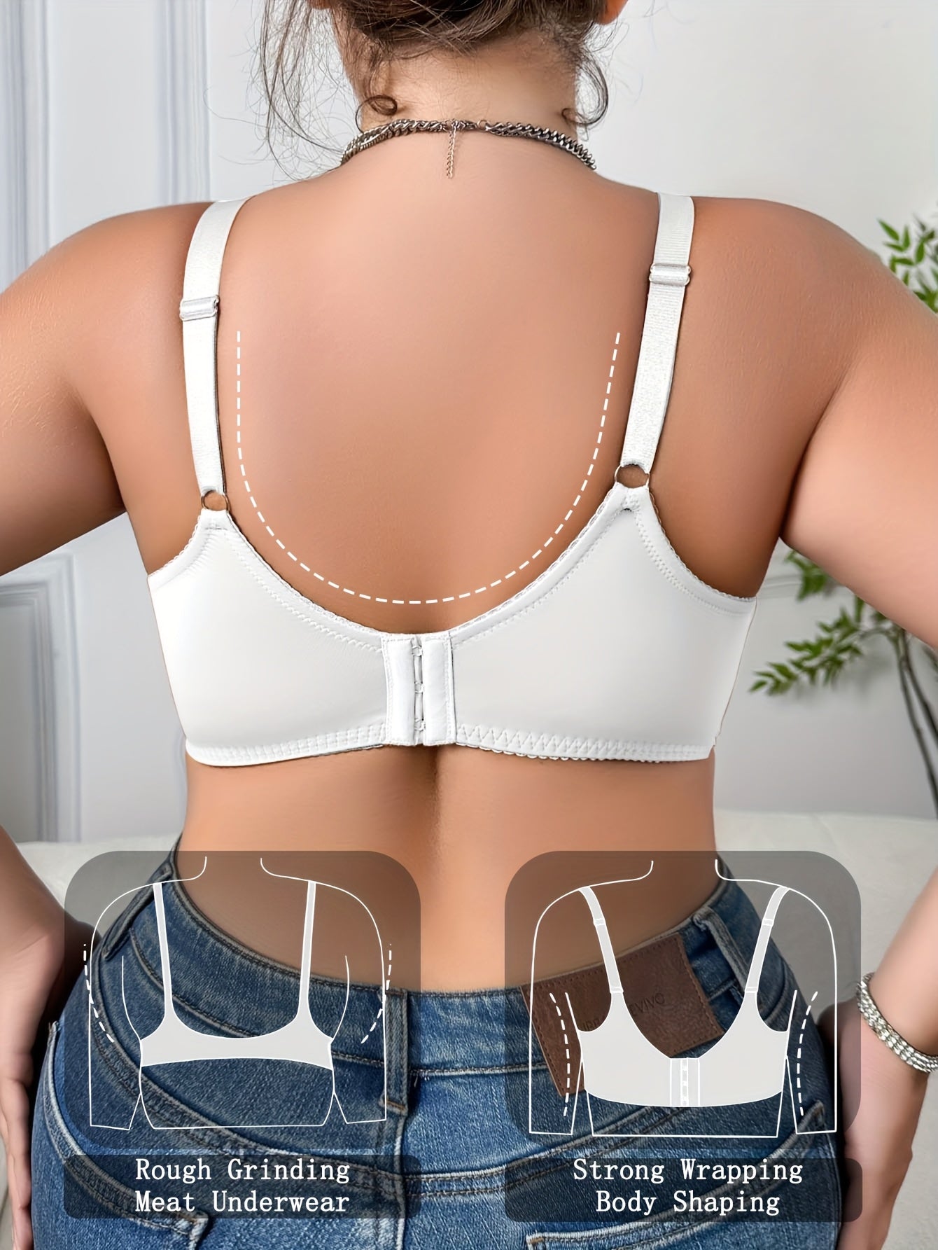4pcs Plus Size Elegant Full Cover Underwire Lace Bra, Comfortable Fit, Breathable, Adjustable Straps Soft Stretch Fabric for All-Day Comfort- Perfect for Casual Attire, Plus Size Underwire Lightly Padded Bra, Women Bras for W