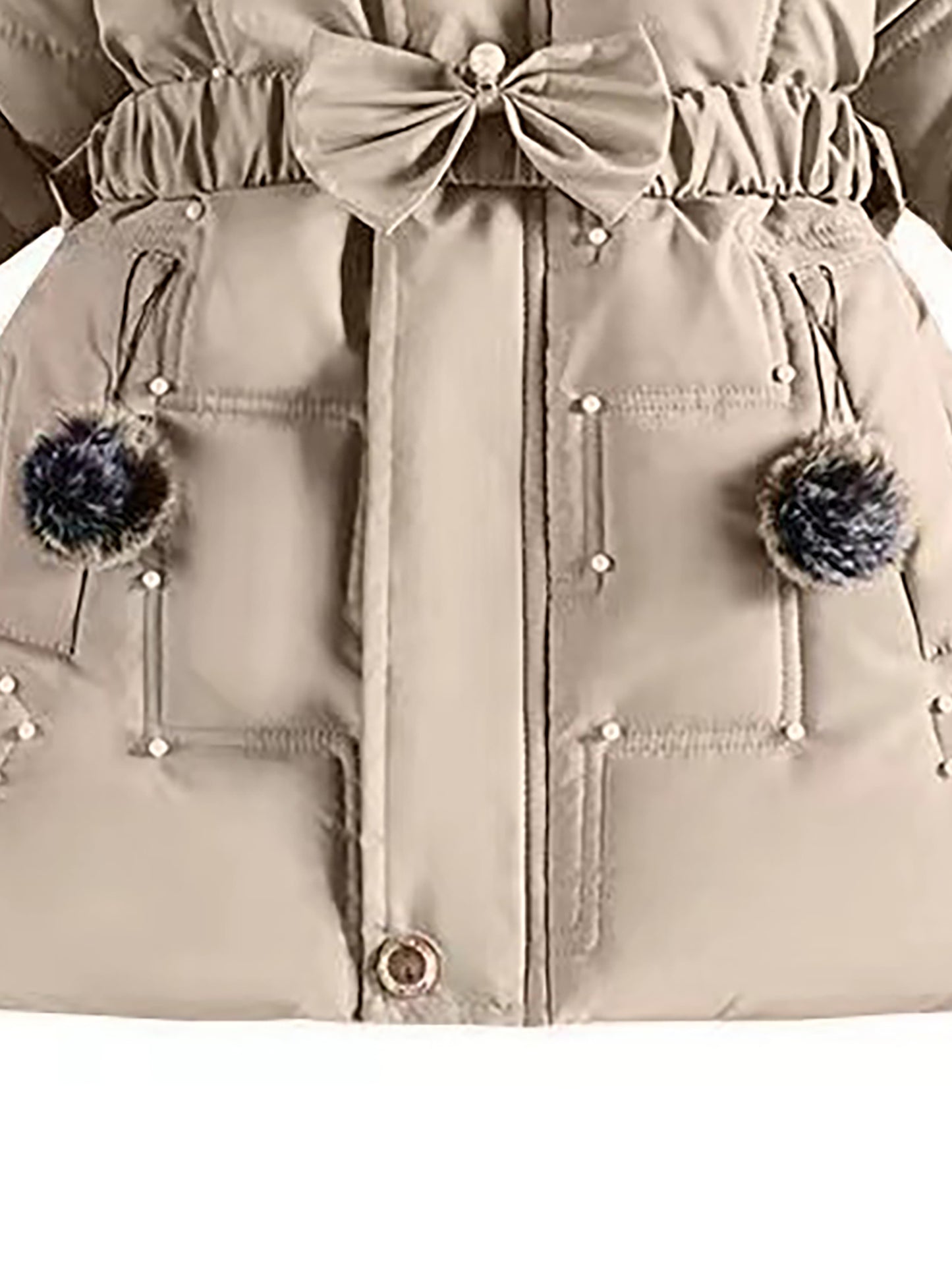 Girls' European & American Style Winter Coat - Thickened Warm Full-Zip Hooded Jacket with Full-Zip Closure, Windproof &, Winter Clothes For Girls