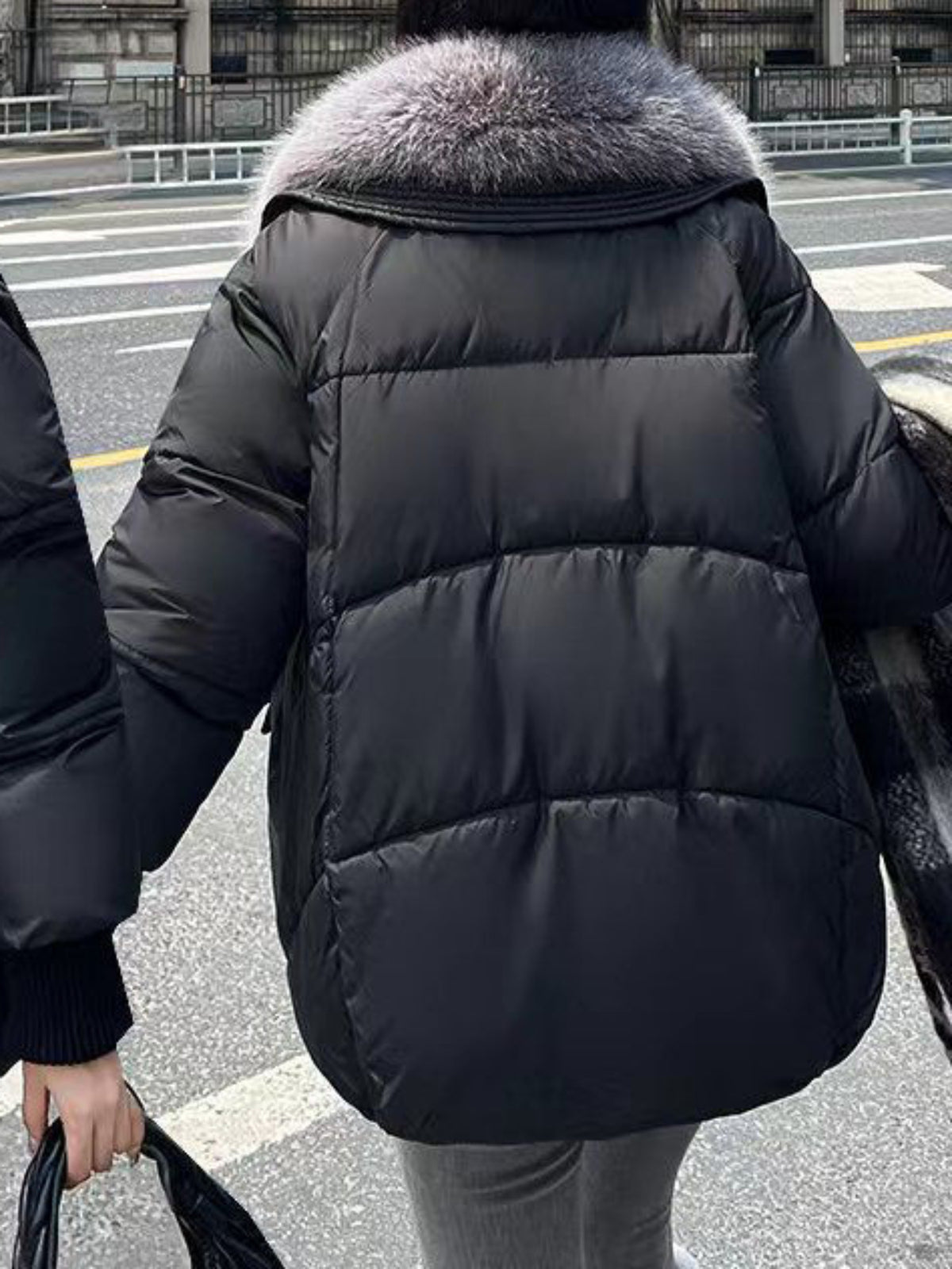 Women'S Oversized Korean Style Cropped Lapel Puffer Jacket - Full-Zip Winter Coat with Pockets, Short Turn- Collar & Quilted Insulation, Casual Warm Outerwear for Fall/Winter (Solid, Belted Design) - Versatile for Everyday &
