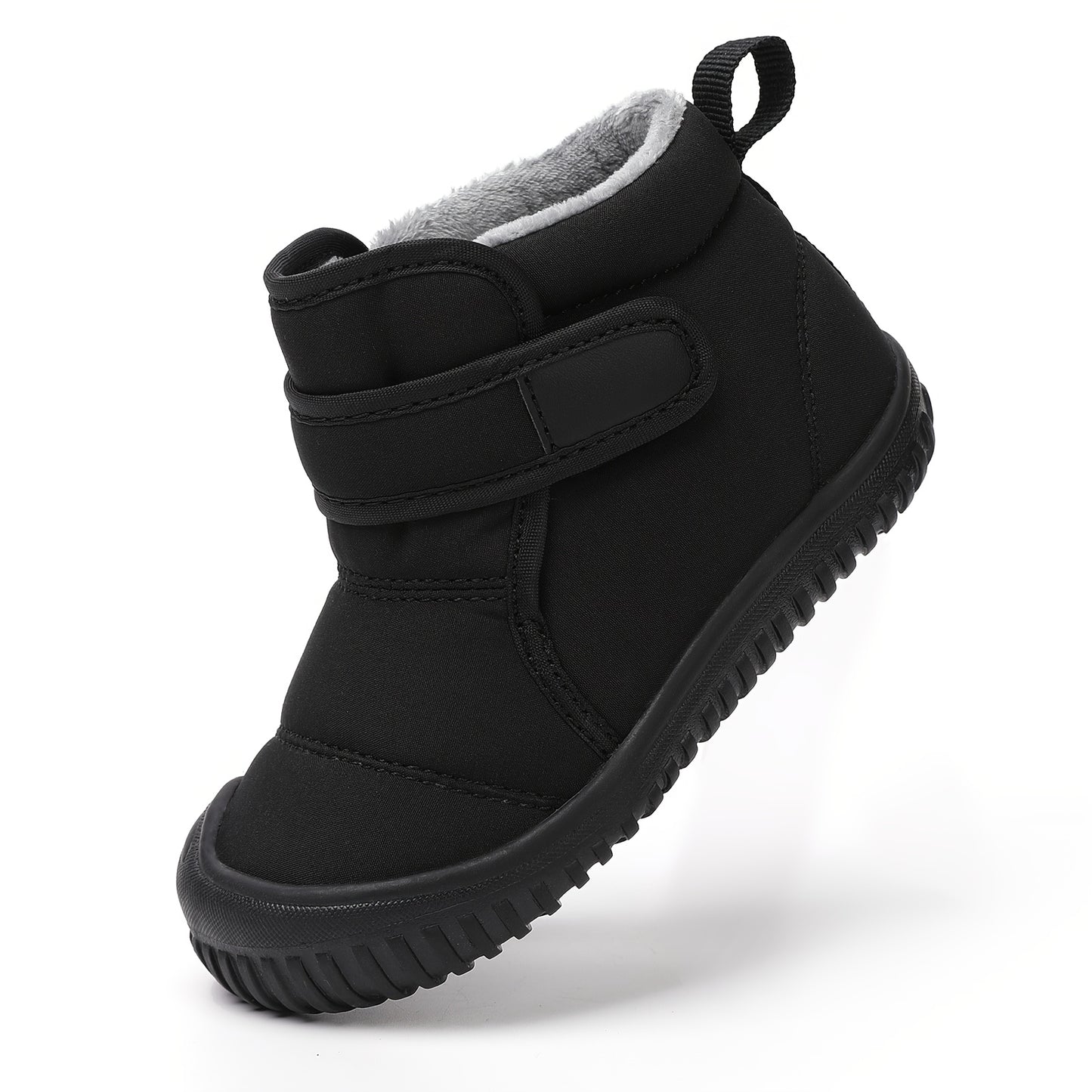 [Winter Warm Snow Boots] Winter Warm Snow Boots | Soft Fabric Lining & Cushioned Insole | Black/Pink/Gray Casual Shoes for Boys & Girls, Easy Slip-On with Durable Rubber Sole