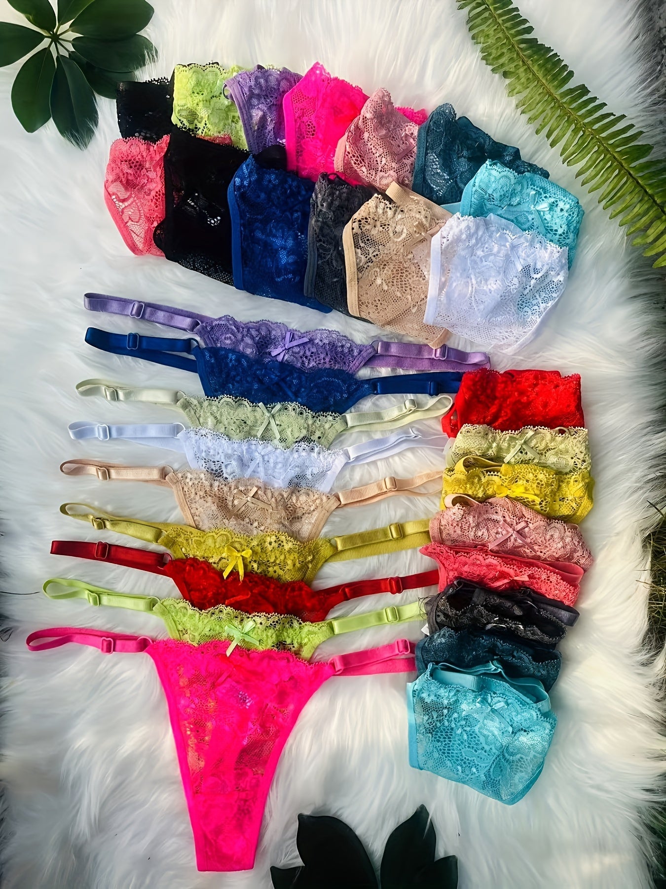 30 Pcs/Pack Ladies Transparent Lace Sexy Thongs V-Strings Panties Women G-string Bikini Comfy Breathable Intimates Nightwear Women's Lingerie & Underwear (15 Color Random)