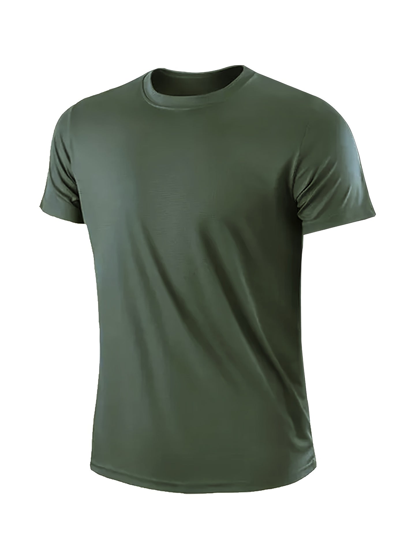 20pcs Black-White-Army-Green-Tan Red-Black-Card-Gray-Red-Black-White-Tan-Card-Army-White-Gray-Tan-Red-Army Mixed Color, Ultra-Light Men's Crew Neck T-Shirt - Quick-Drying, Breathable, Sweat-Wicking Shirt, Suitable for Fitness
