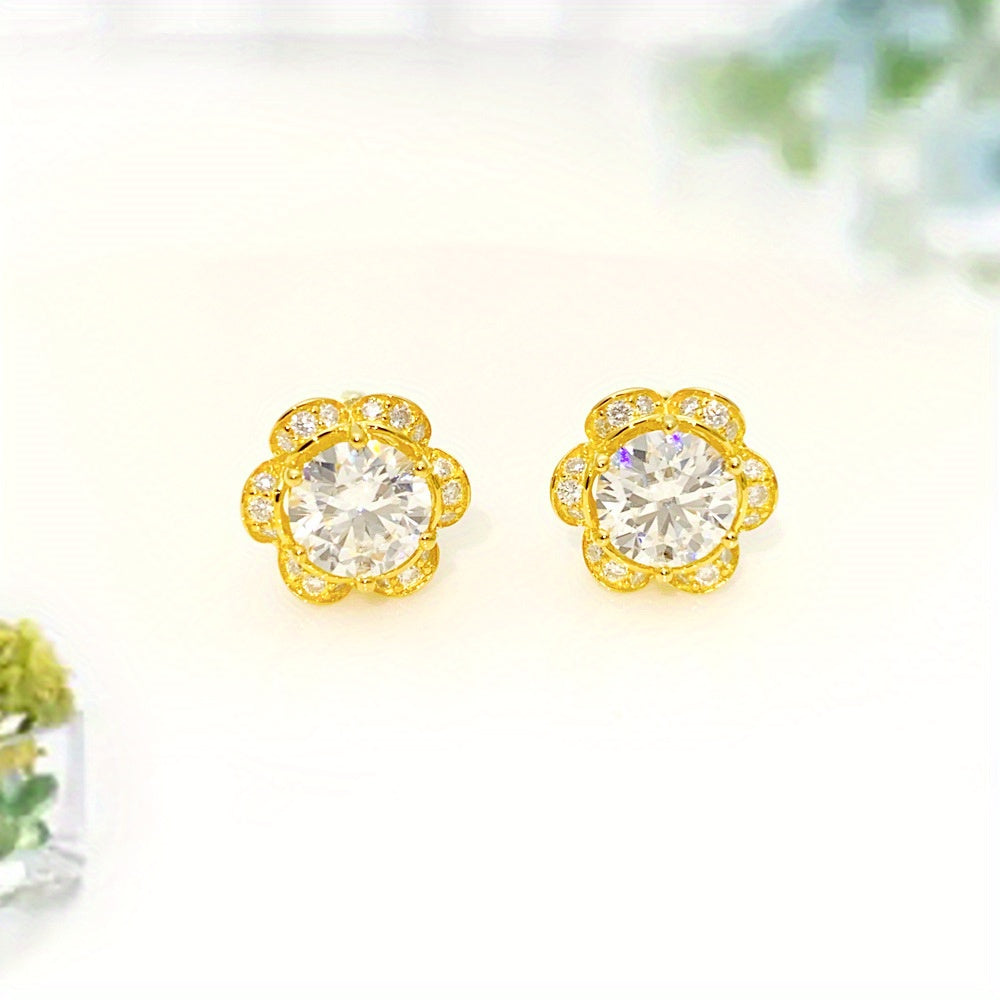 Elegant New 925 Silver Set Moissanite Europe and The United States Men and Women Classic Earrings Daily Wear, Festivals, Birthdays, Anniversaries Party, Christmas, Thanksgiving Day to Give The Best Gift Choice for Family and