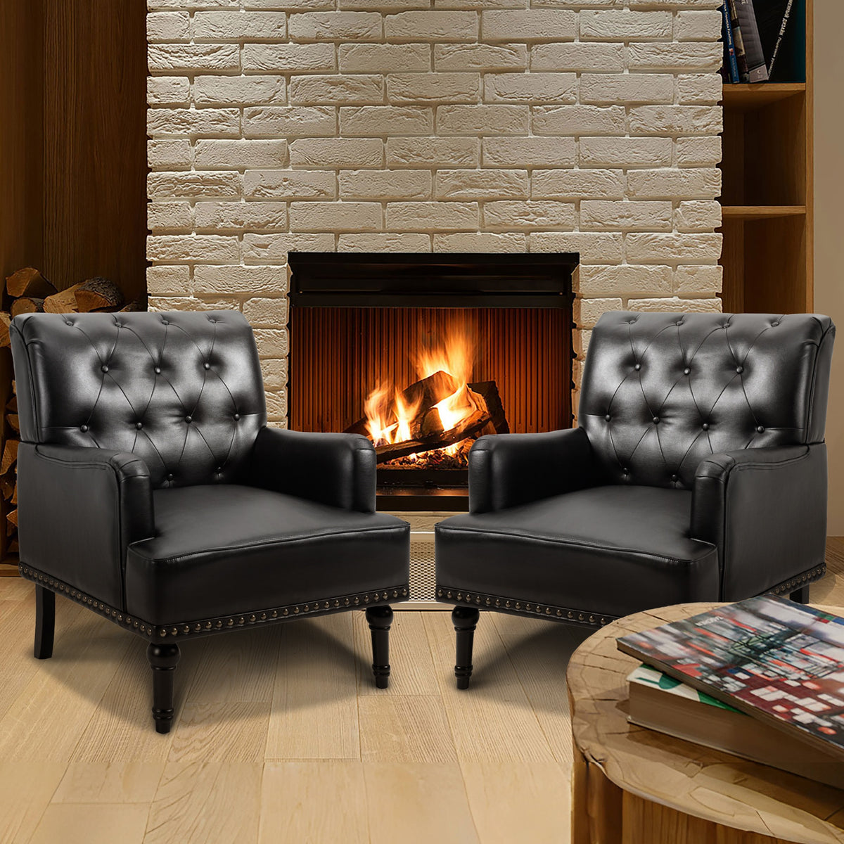MOJAY Single Accent Chair, Mid-Century Modern Armchair Sofa Chairfor Living Room, Bedroom, Reception, Home Office