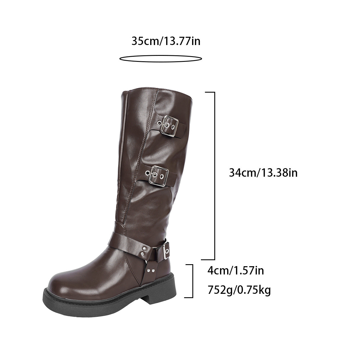 Women's Chunky Heel Western Cowboy Boots with Metal Rivet Round Toe - Breathable  Riding Biker Boots, & Rubber Sole for Outdoor, Travel, Beach, Dates - All-Season Mid-Calf Boots