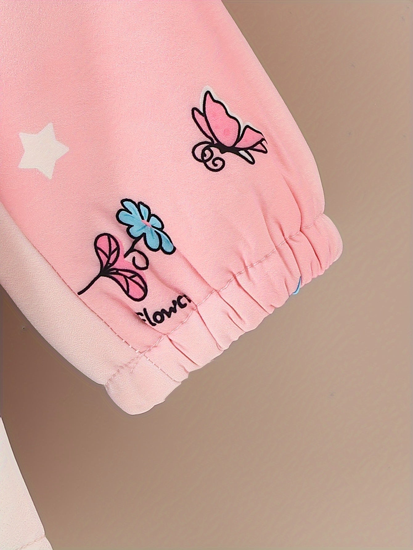[Girls' Winter Jacket] Girls' Winter Fleece-Lined Hooded Jacket with Unicorn & Butterfly Print - Pink to Blue Ombre Design, Warm & Cozy Outerwear for Toddlers, Machine Washable Polyester, Girls Jacket
