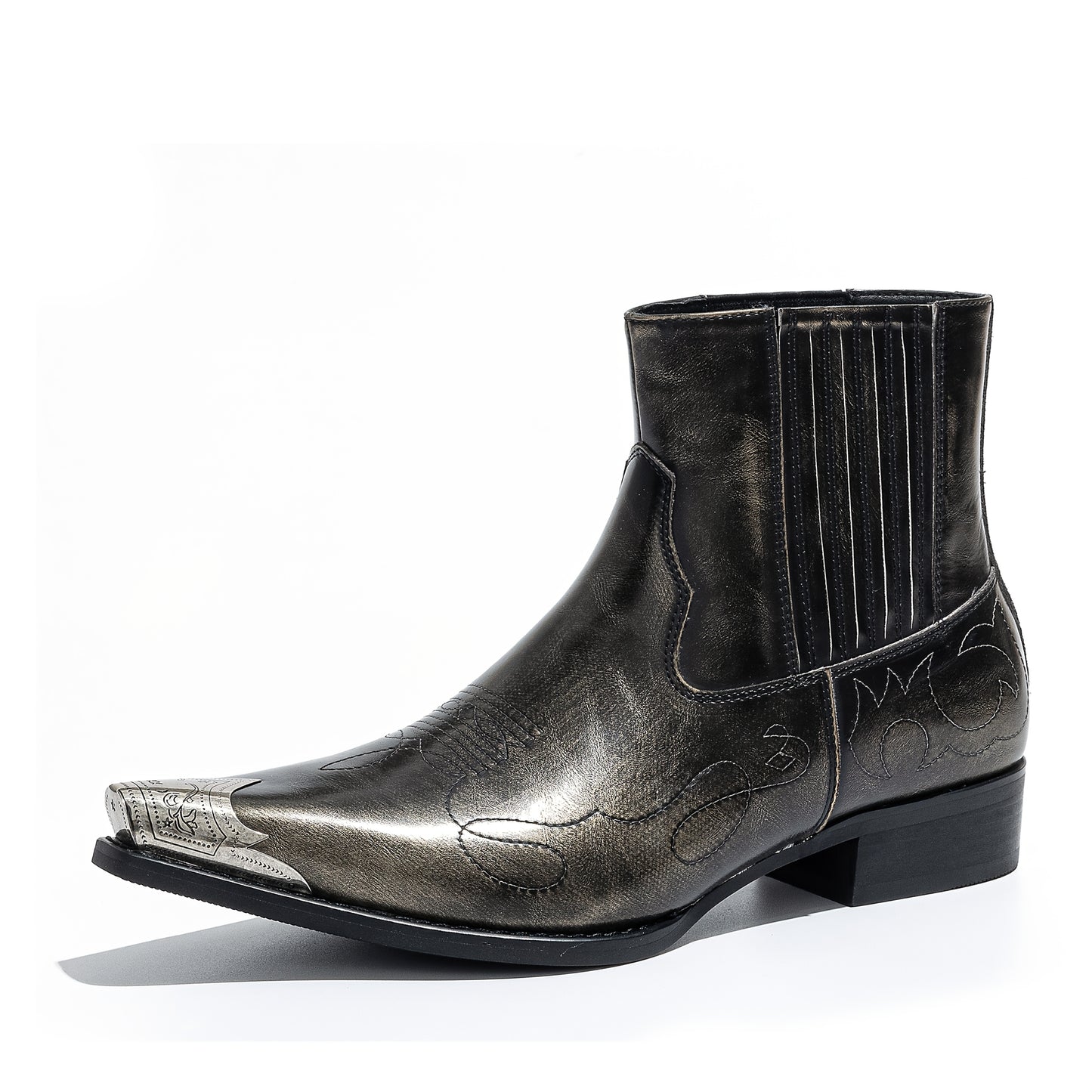 Men's Fashion Iron Head Boots, Cowboy Boots, Short Boots, Ankle Boots, Western Boots. Fashion, Trend. Party, Wedding, Business.