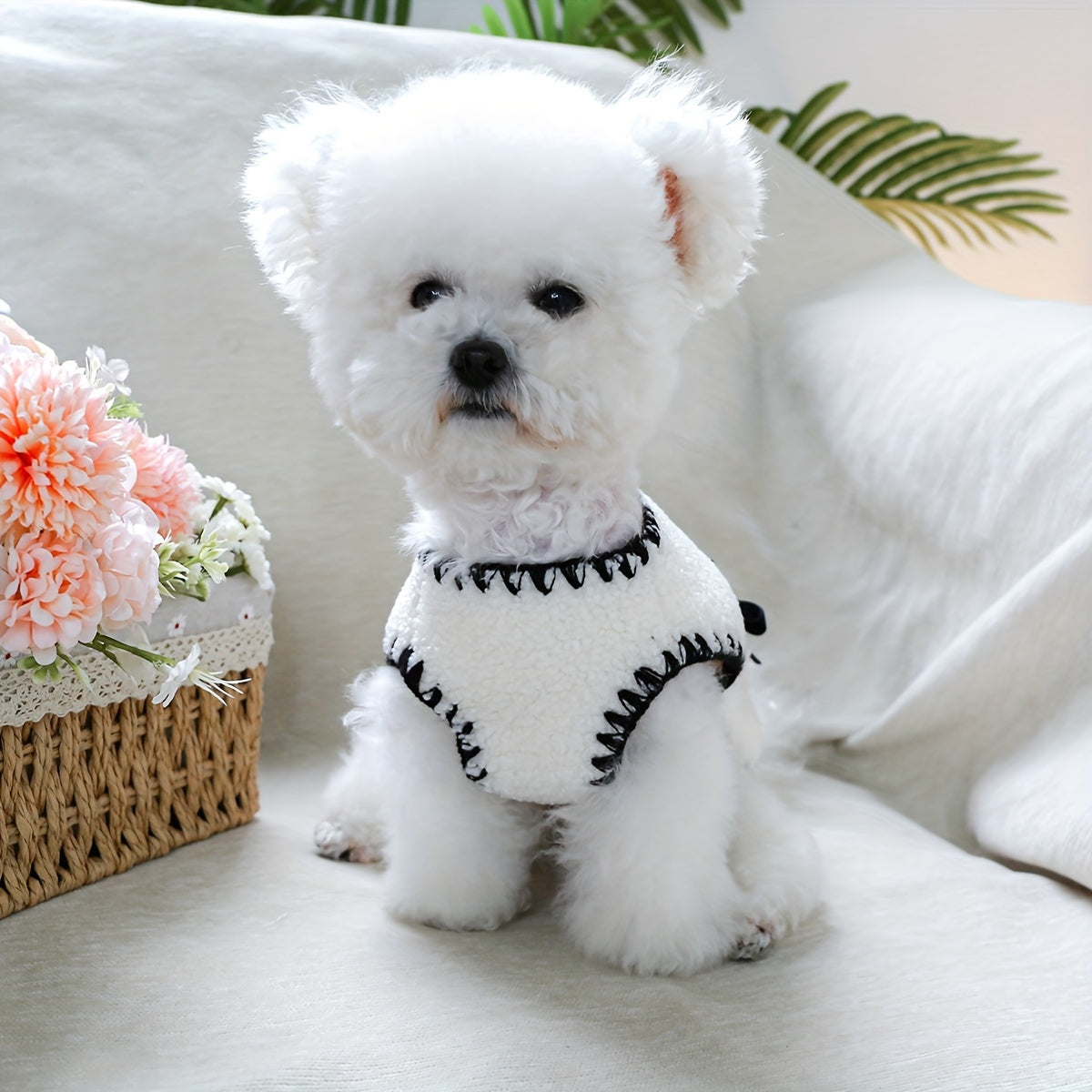 Fragrant Style Dog Winter Coat Vest with Full-Zip Closure & Piping - Warm Jacket for Small/Medium Dogs (Bichon, Pomeranian, Schnauzer, Teddy) - Cozy Pet Clothing for Cold Weather, Durable & Easy On/Off Outfit, Dog Winter Jack