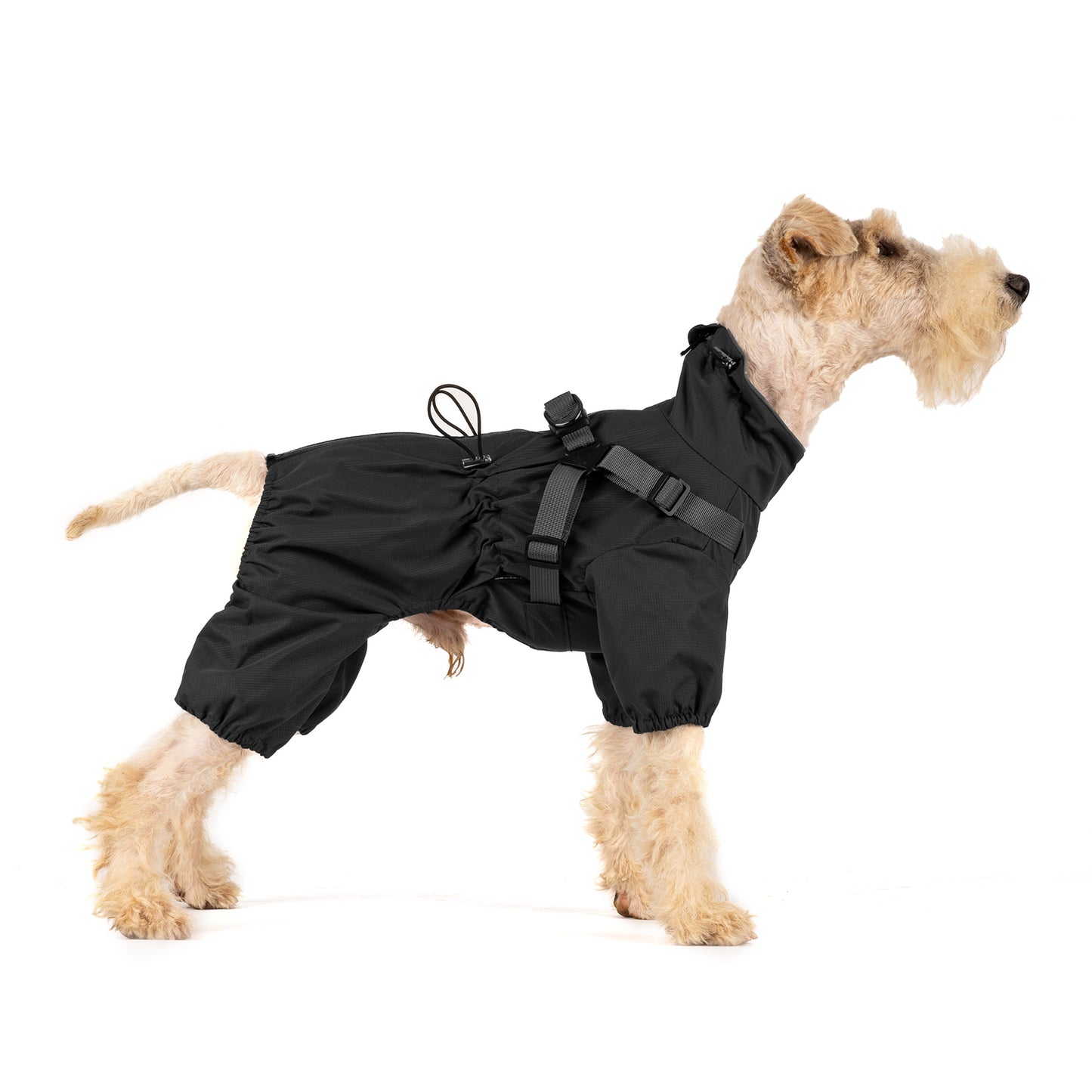 Mile High Life Waterproof Dog Raincoat, Full Coverage Small Dog Rain Coat with Harness, Adjustable 4 Legs Puppy Rain Jacket with Reflective Strip and Elastic Cuffs