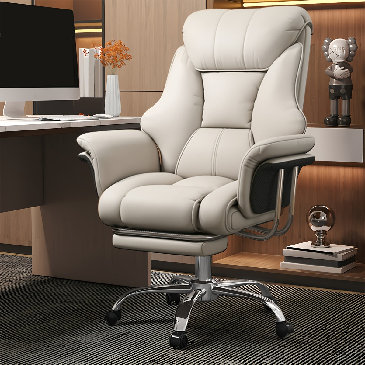 Big And Tall Office Chair 400lbs Wide Seat, High Back Executive Office Chair with Foot Rest, Ergonomic Chairs Lumbar Support
