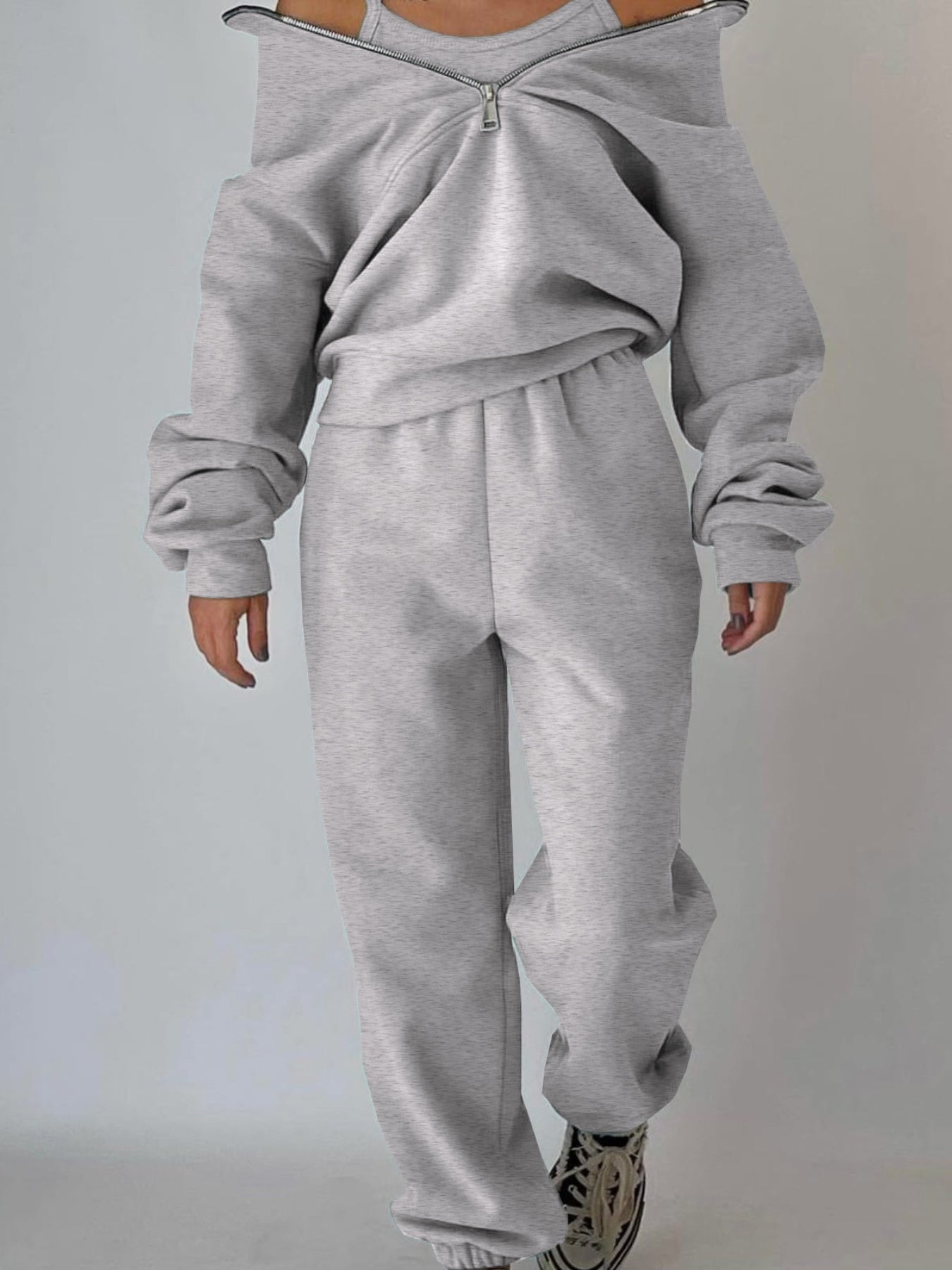 Fleece Set- Women'S Casual s Two-Piece Fall 2025, Clothing Set, Casual Wear, y Look, Cozy Outfit, Fleece Material, Warm Fabric, Women'S Top, Matching Set, Enthusiasts, Fall Wardrobe