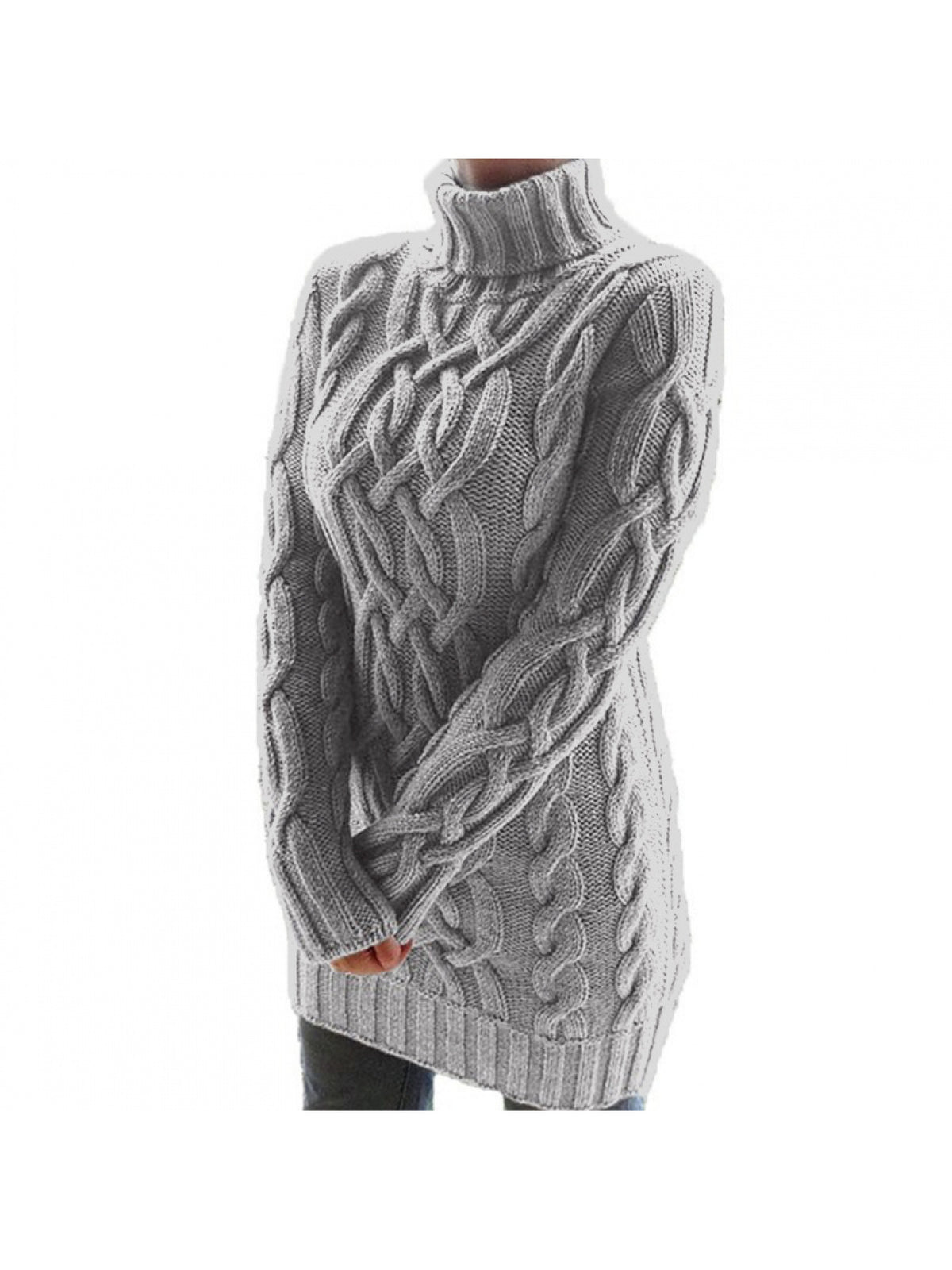 Women'S Retro Thickened Sweater - European & American Style Double Collar Pencil Dress, Solid Color Winter Warmth, Elegant Office & Semi-Formal Attire, Durable Thick Yarn Construction, Comfortable Casual to Professional Outfi