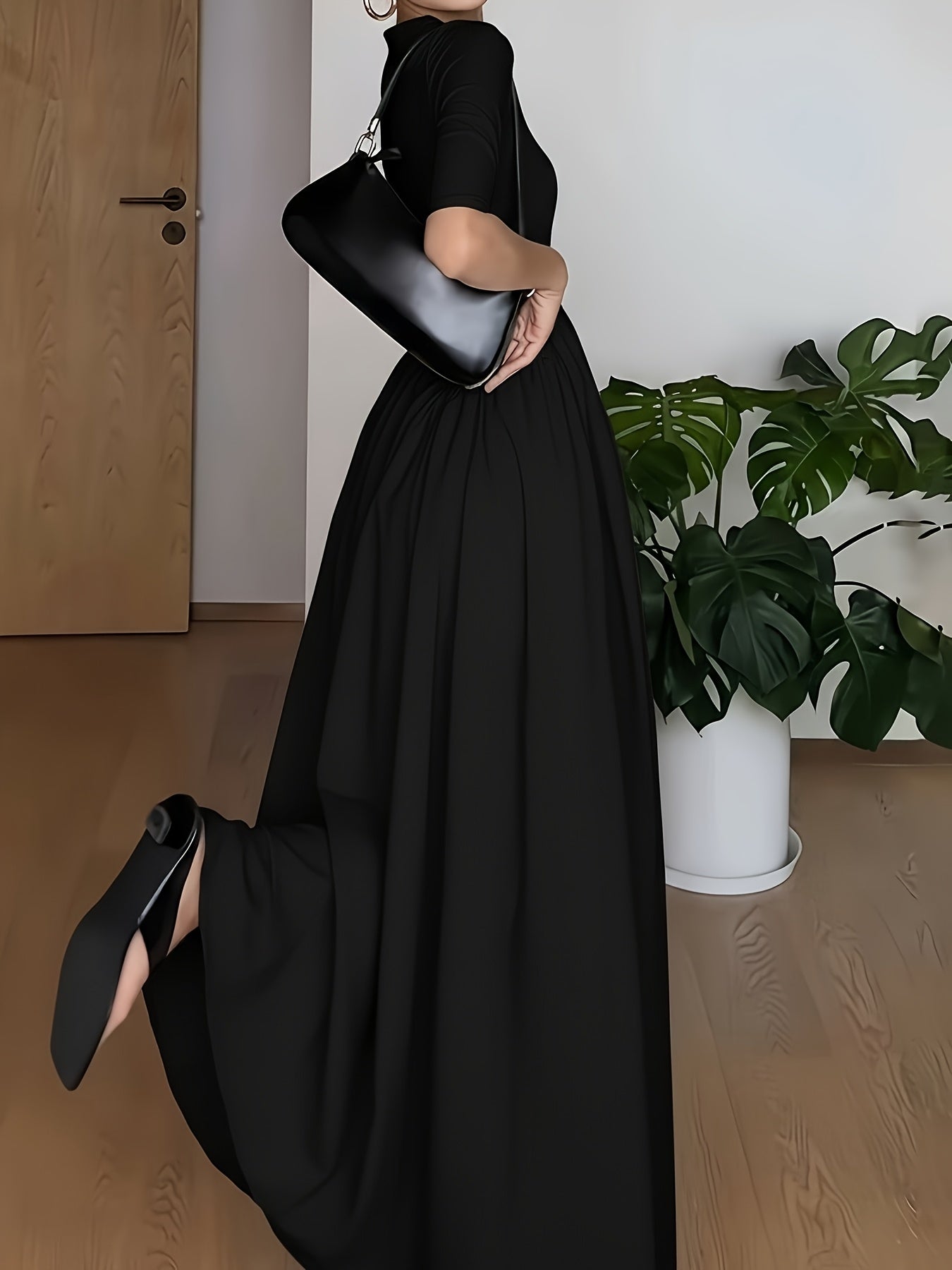 [Elegant French Style] Elegant French Style Maxi Dress | Smock Waist & Ruffle Hem | Party Wedding Guest Gown, Machine Washable Spring Summer Fall Formal Evening Dress