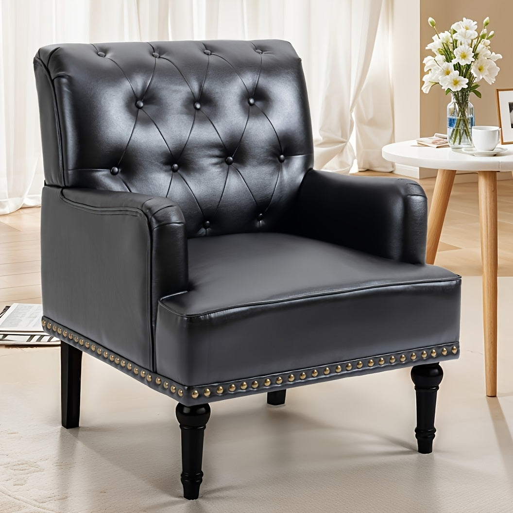 MOJAY Single Accent Chair, Mid-Century Modern Armchair Sofa Chairfor Living Room, Bedroom, Reception, Home Office