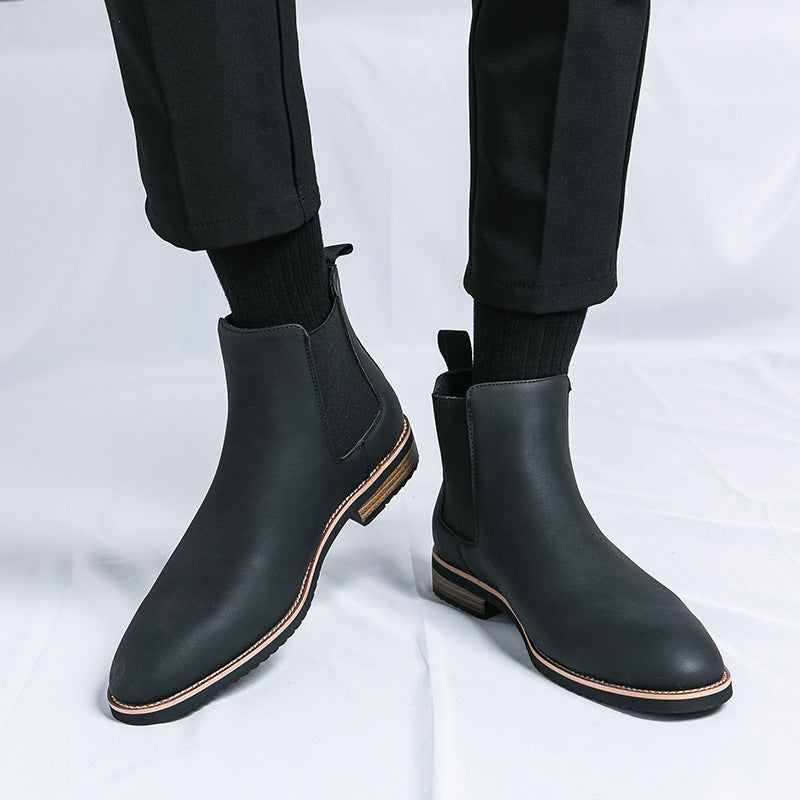 Men'S Chelsea Boots - British Style Slip-On Ankle Boots with Faux Cover Upper, Round Toe & Rubber Sole, Polished Retro Design for Weddings, Parties, Business & Casual Wear - All-Season Comfort, Party Footwear, Classic Round T
