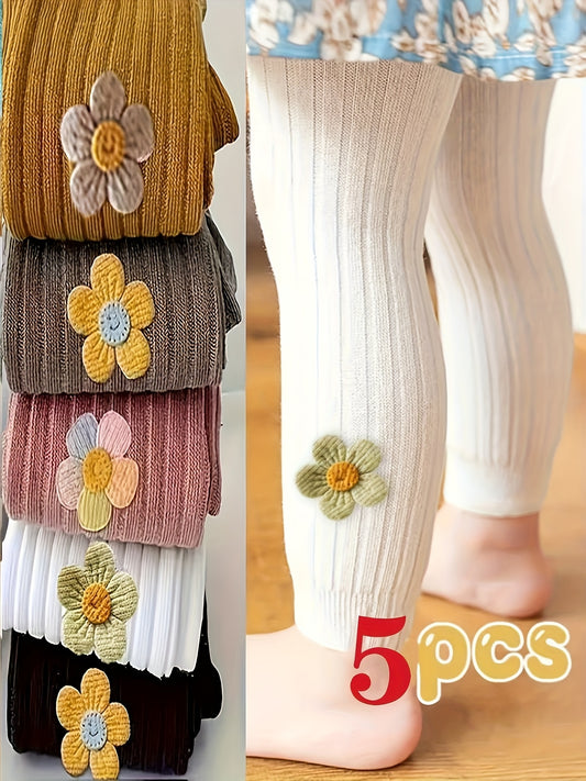 5pcs In A PackThe New Girls' Pantyhose Is Made Of Pure And Is Very Comfortable For Children. It Is A Striped Knitted Outer Pantyhose That Can Be Worn By Babies As Stylish Base Pants. It Comes In Multiple Color Combinations.
