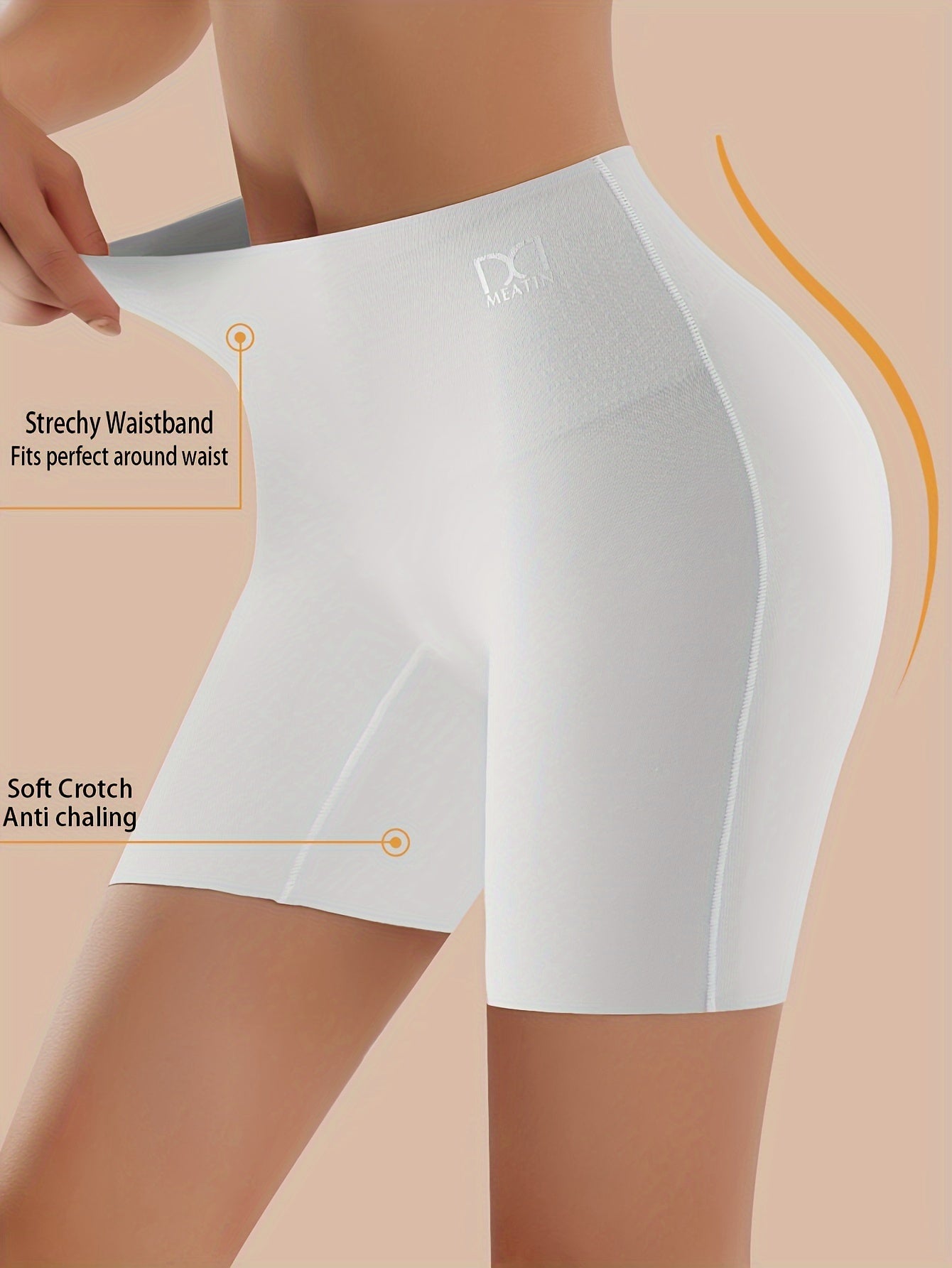 3pcs Women's High-Waisted Tummy Control Underwear - 2-in-1 Butt Lifting & Belly Panties, Seamless Anti-Leak Cycling Sports Briefs (Beige/White/Black) - Breathable Gym, Workout & Everyday Shaping Shorts