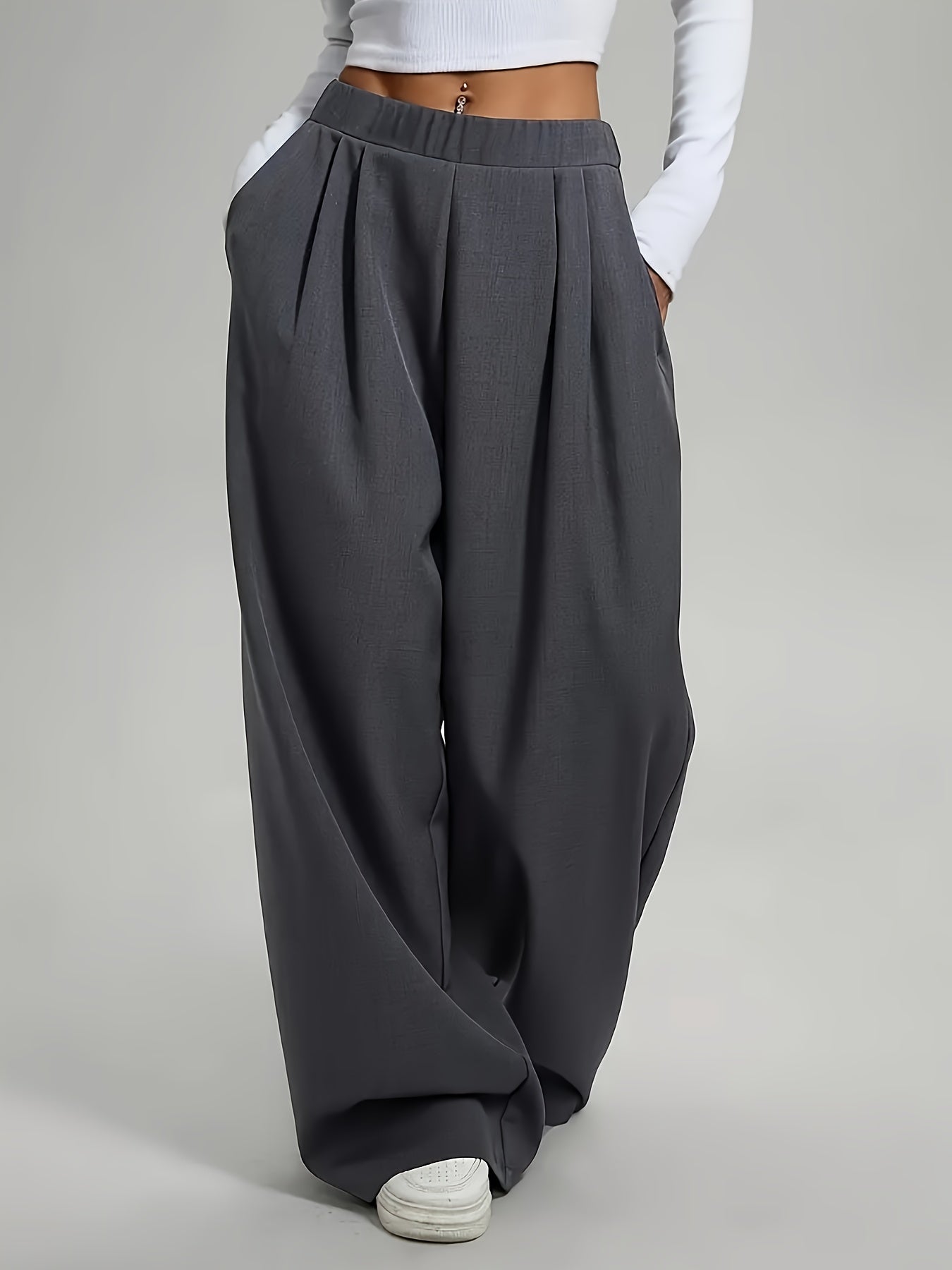 Elegant • Set of Two • Solid Color • Casual • Wide-Leg Pants