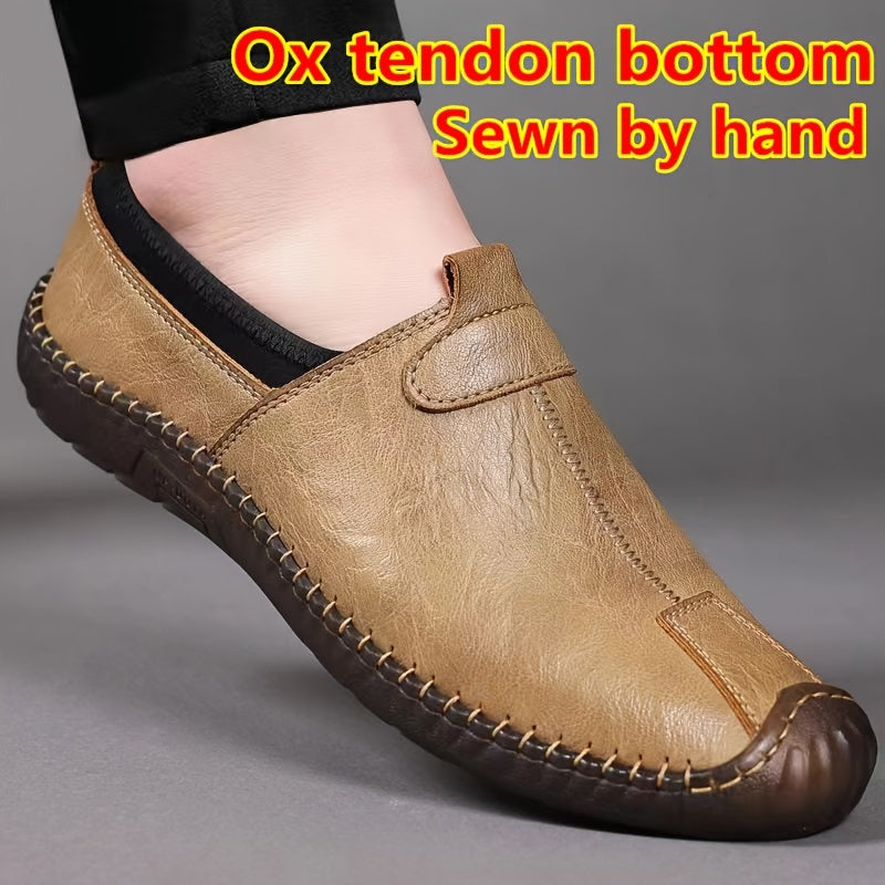 [Comfortable Slip-on Shoes] Breathable Comfortable Men's Slip-on Shoes - Hand-stitched Wear-resistant All-match Driving Shoes