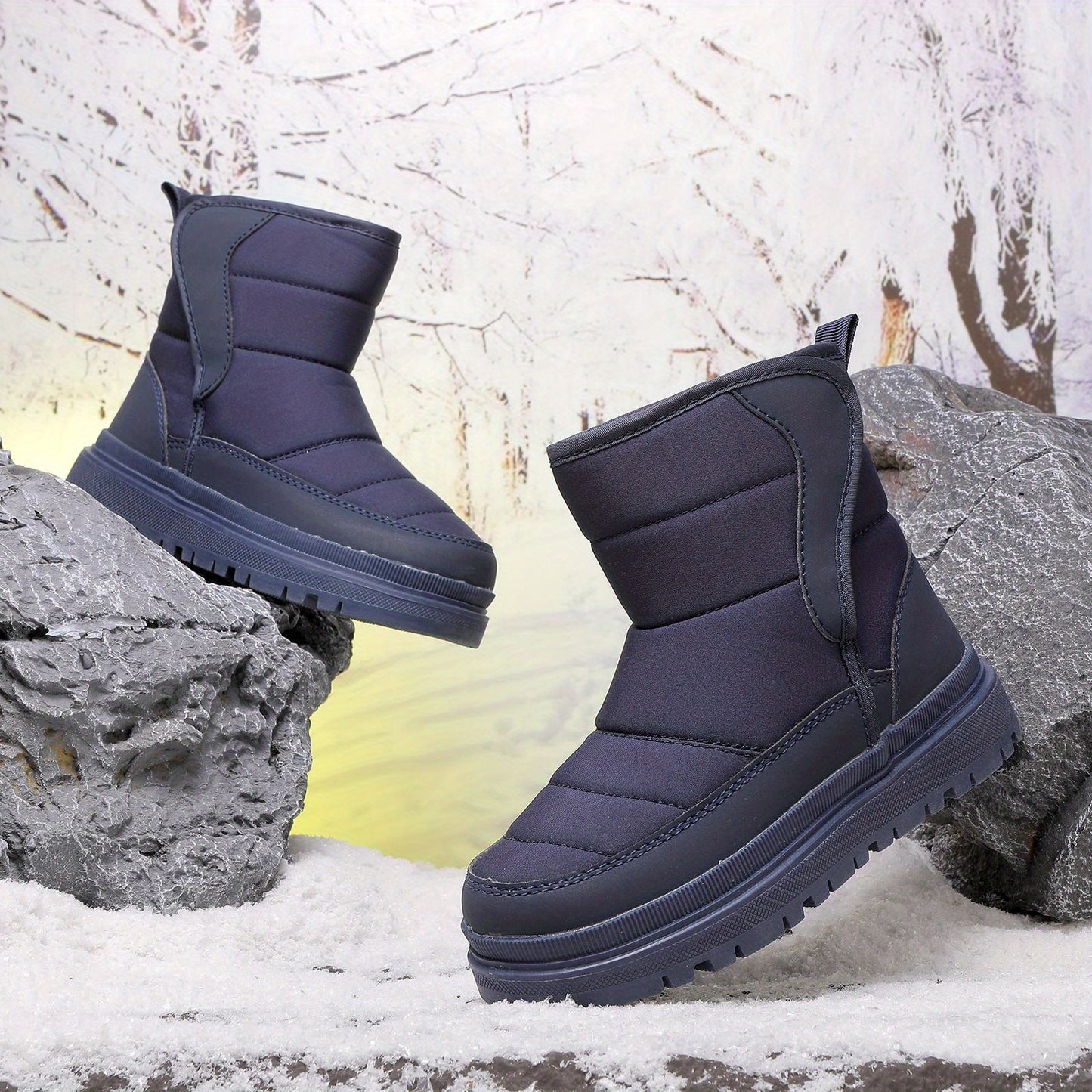 Kids High-Top Winter Snow Boots with Zipper Closure & TPR Sole - Heavy-Duty High Quality Cold Weather Boots with Cushioned Insole, Round Toe & Arch for Boys & Girls (Toddlers to Youth) - Ideal for School, Playground, Travel,