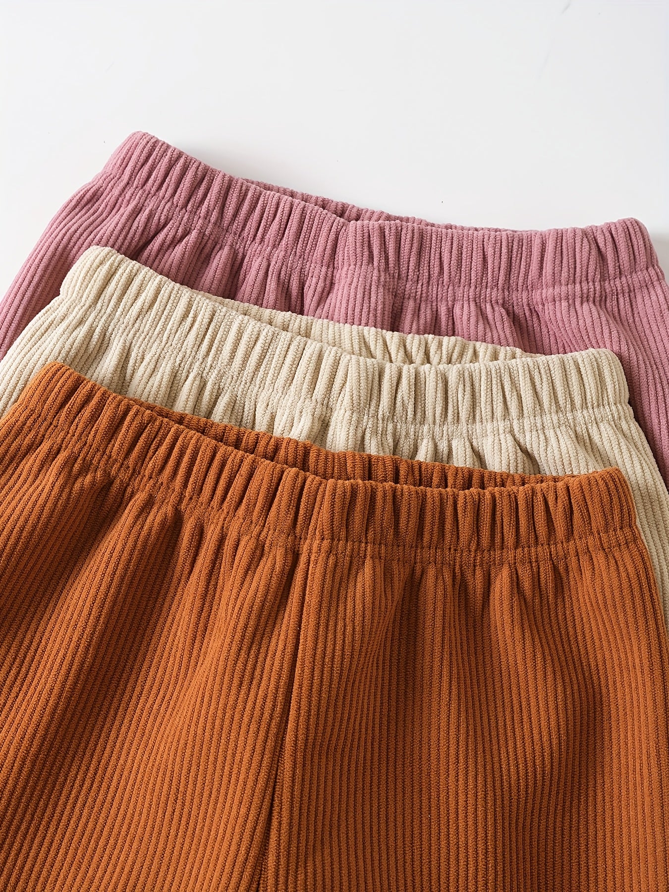 3pcs Girls' Thermal Long Pants, Striped + Fleece Knit Fabric for Autumn/Winter Outdoor Sports Multi-Pack, Autumn Wear, Cold Weather Clothing, Sporty Design, Casual Wear, Comfortable Fit, Soft Material, Thermal Leggings, Knit