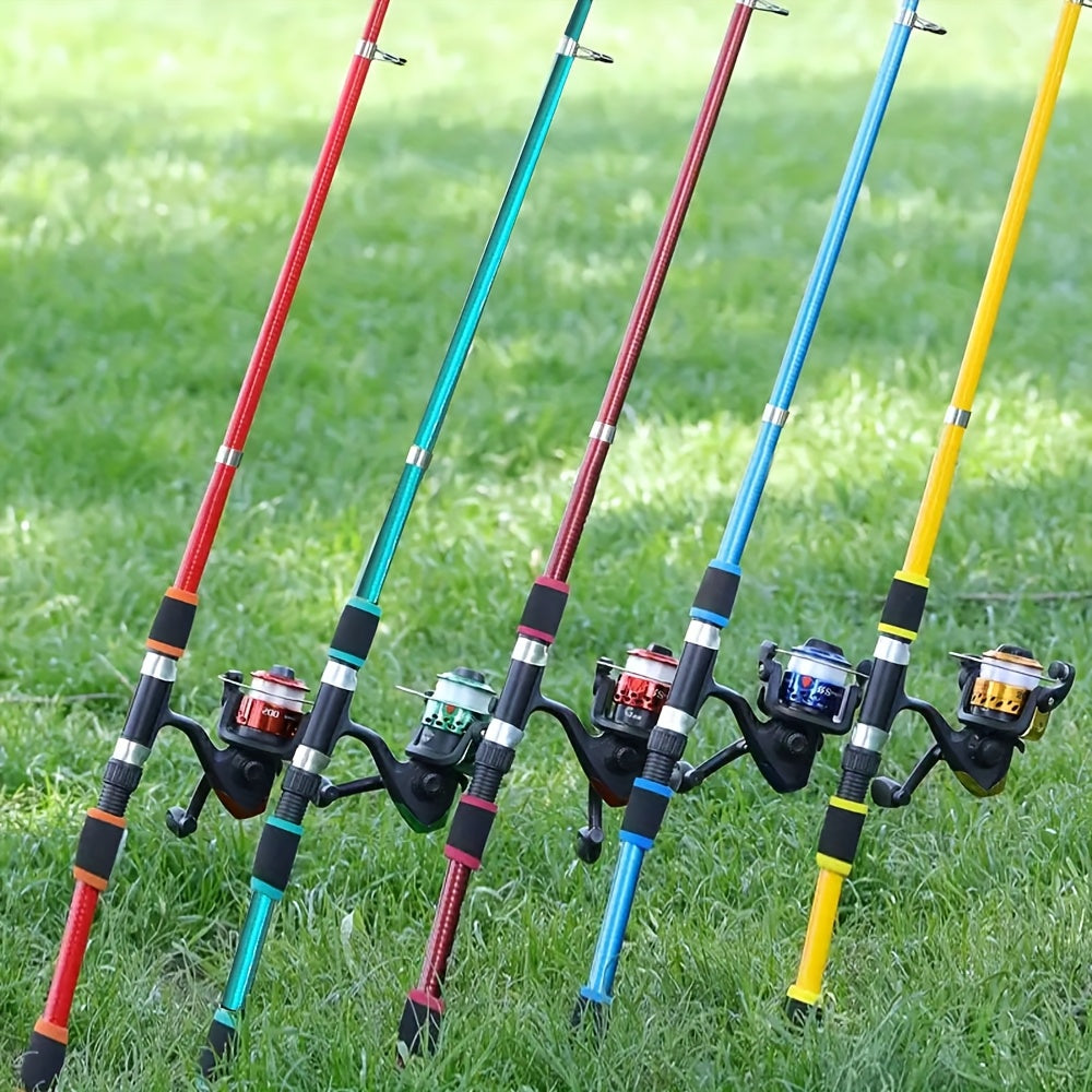 2pcs Fishing Gear Set/2 Telescopic Fishing Rods/2 Spinning Reels/1 Fishing Gear Bag/1 Box of Bait, Hooks, Sequins And Accessories