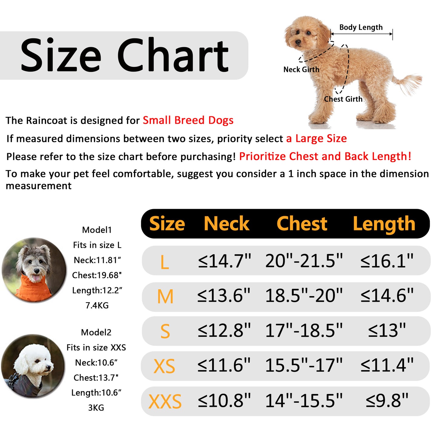 Mile High Life Waterproof Dog Raincoat, Full Coverage Small Dog Rain Coat with Harness, Adjustable 4 Legs Puppy Rain Jacket with Reflective Strip and Elastic Cuffs