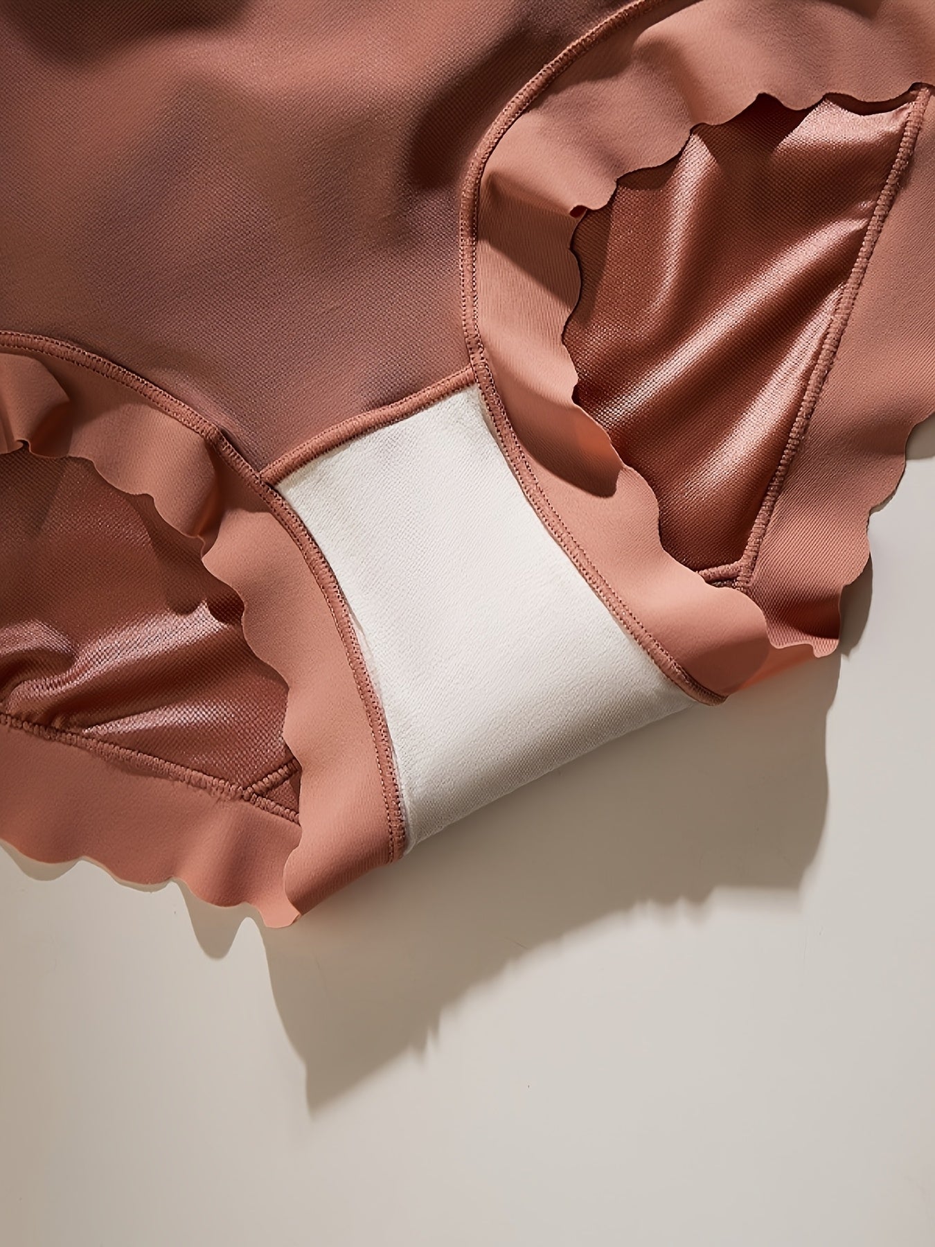 [Luxury Satin Panties] 6pcs Luxury Satin Bow Ruffle Panties - Soft And Stretchy - Stretch Low Rise Waist Panties - Fashionable Women's Lingerie Set for Casual Attire, New Autumn And Winter Style Solid Color Triangle Panties