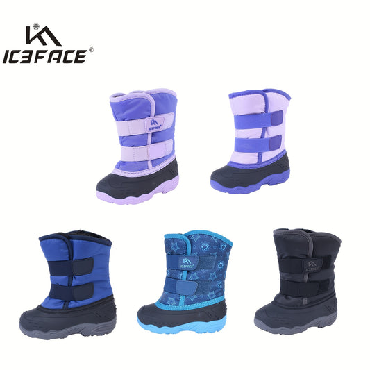 ' Warm Winter Snow Boots with High Quality TPR Anti-Slip Sole, Soft Fabric Upper & EVA Cushioned Insole - Low-Top Ankle Support, Round Toe & Easy Hook-and-Loop Closure for Indoor/Outdoor Play, Hiking, School - All-Terrain Dur