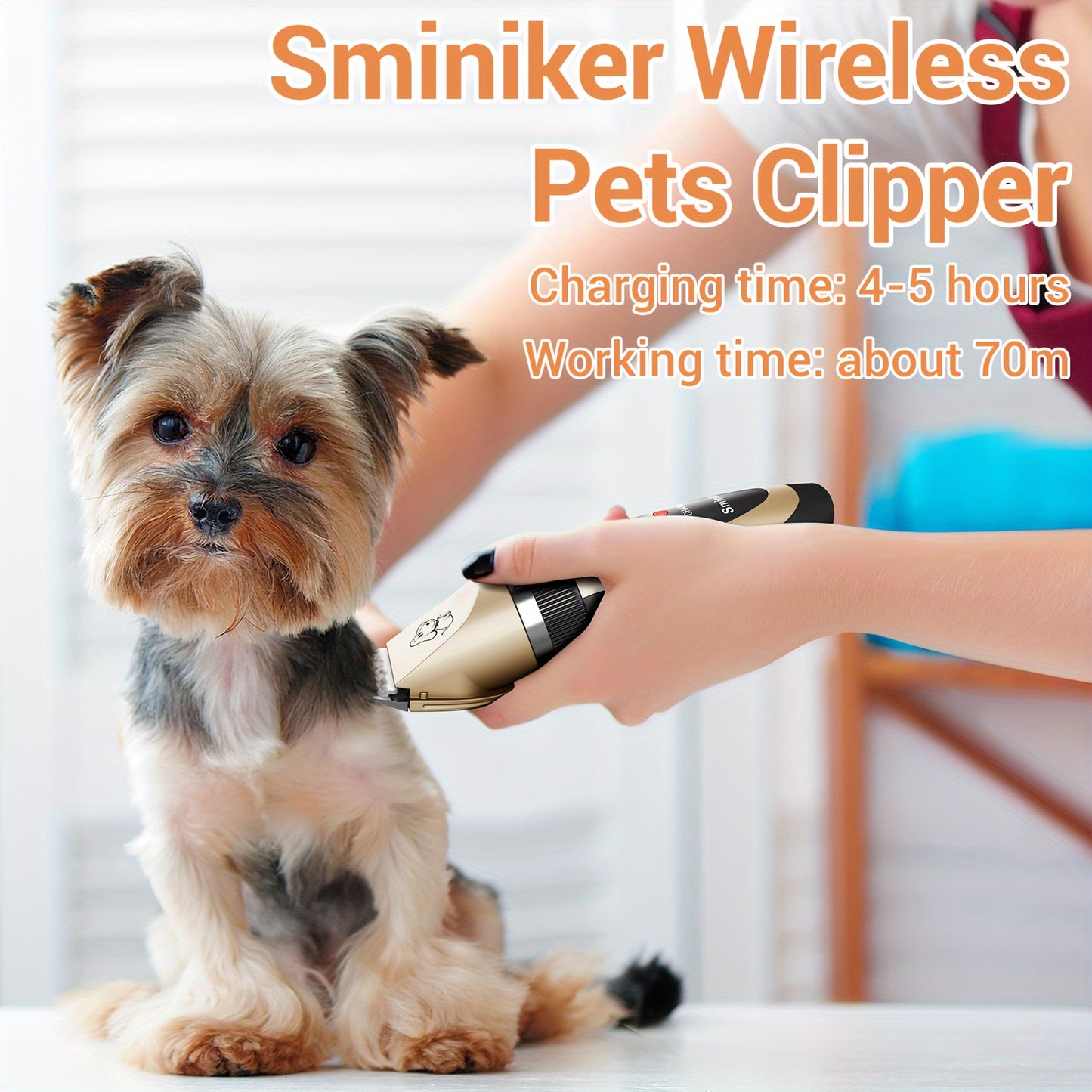 Dog Grooming Kit Low Noise Rechargeable Dog Clippers for Grooming Cordless Dog Grooming for Dogs, Cats Golden, Professional Dog Grooming Clippers, Dog Clippers for Grooming Professional Kit, Dog Grooming Kit for Small Dog, Pe