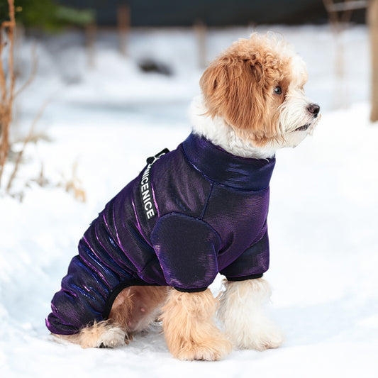 Dog Costume, Soft Warm Letters Indoor Outdoor Winter Jacket Clothes Pet Supplies, Without Battery