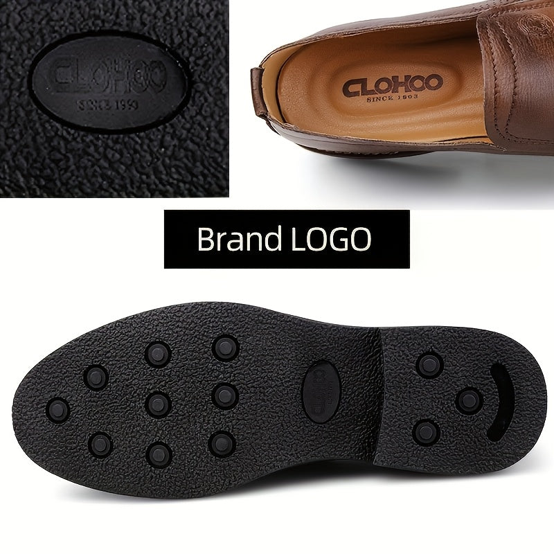 [Breathable Split Loafers] Breathable CLOHOO Men's Split Loafers - Comfortable Slip-On Casual Shoes with Soft Rubber Sole for All Seasons